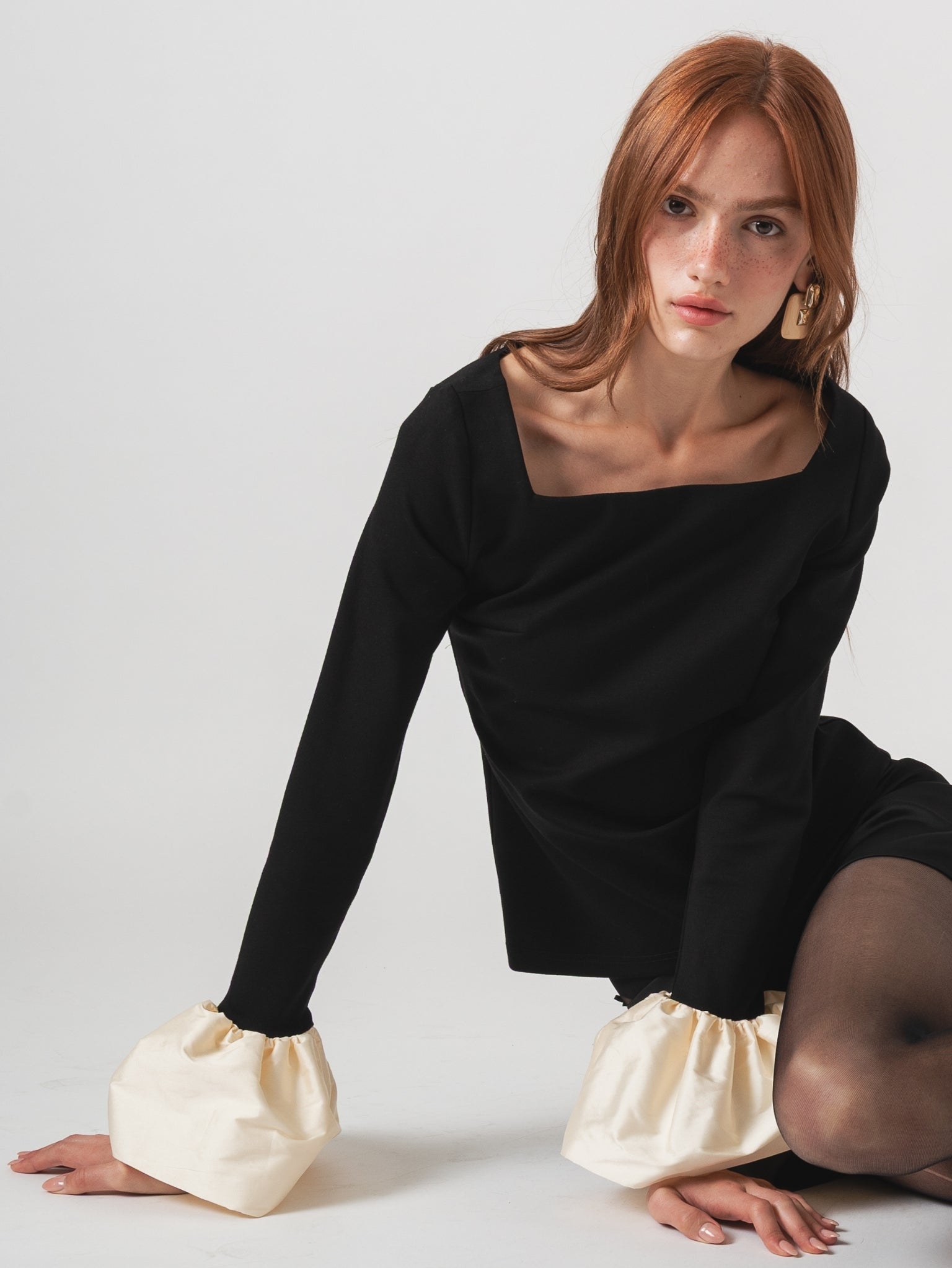 BALLAD TOP - BLACK & IVORY