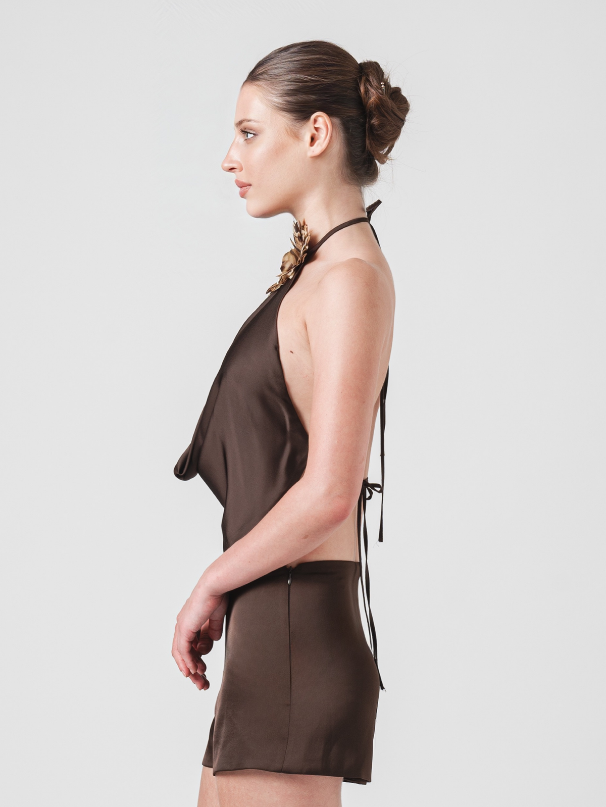 FIORE TOP - CHOCOLATE & LEOPARD