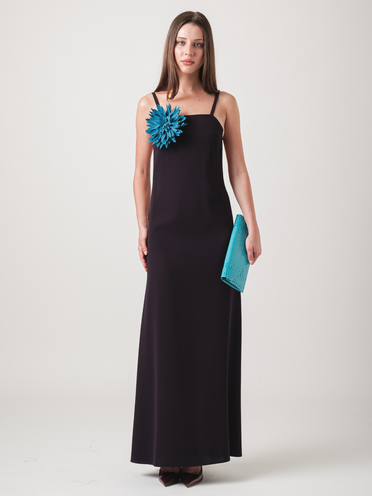 WILDFLOWER MAXI DRESS - AUBERGINE & TEAL