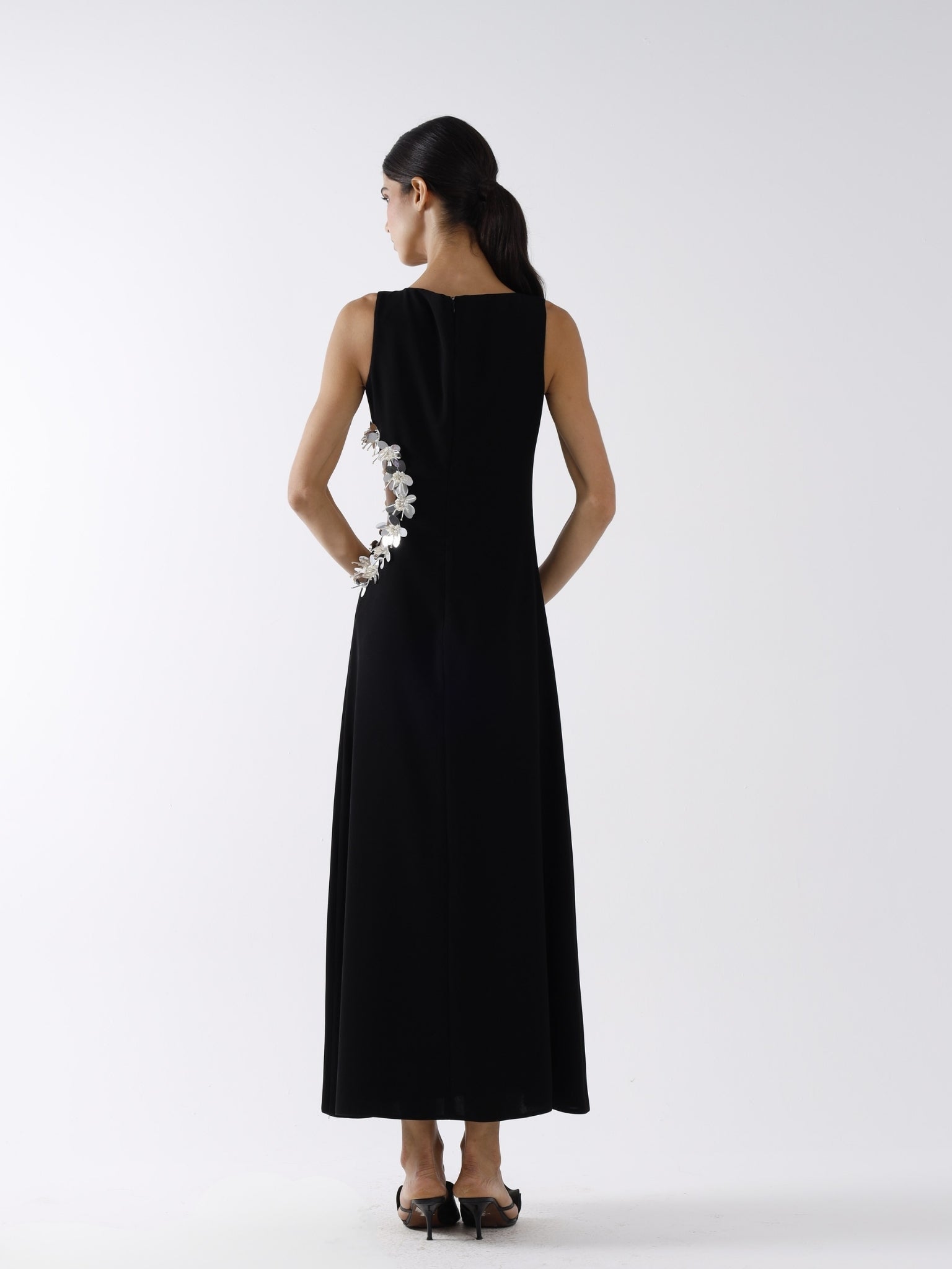 IRIS MAXI DRESS - BLACK AND SILVER