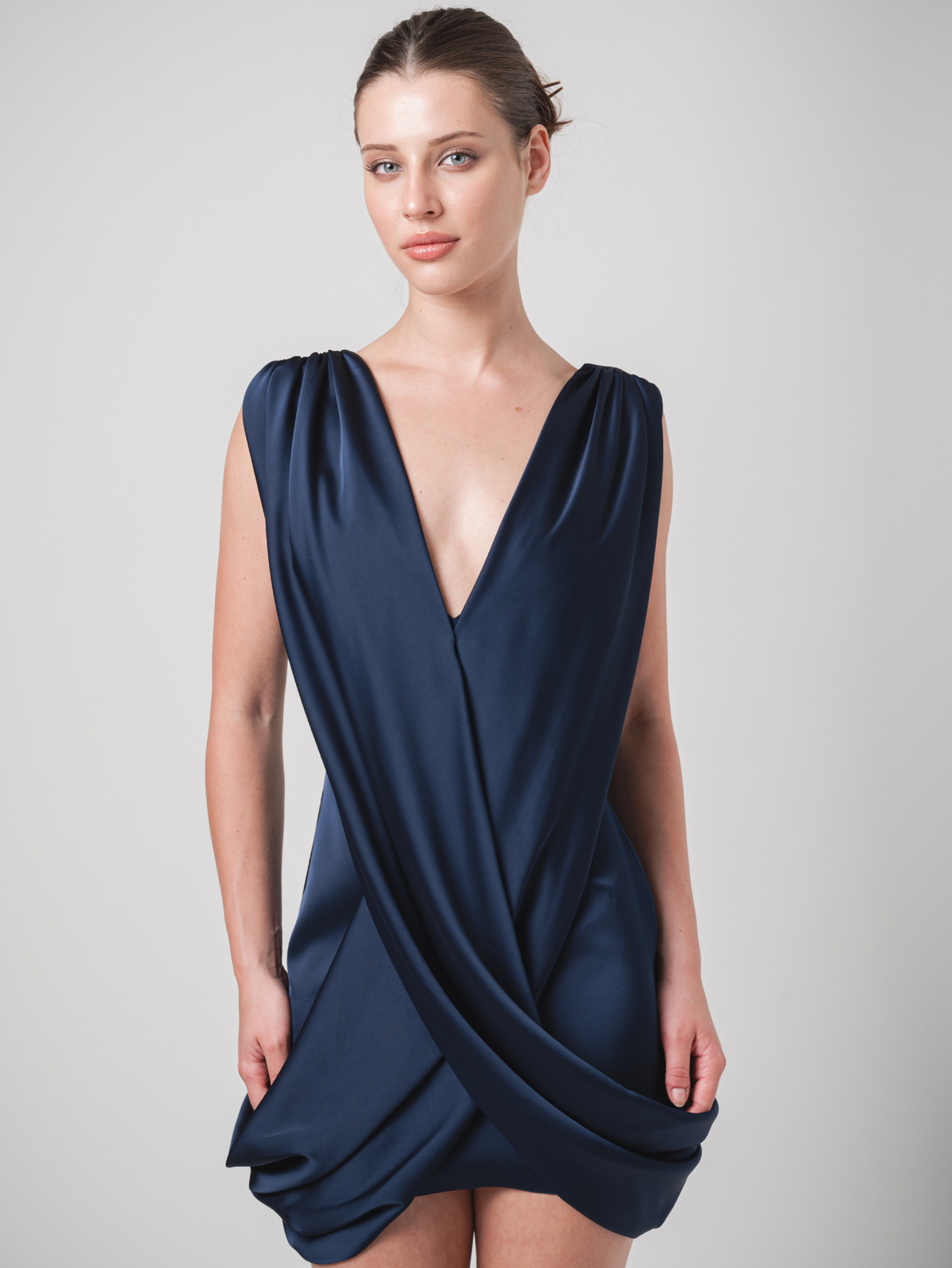 TWIRL MINI DRESS - NAVY