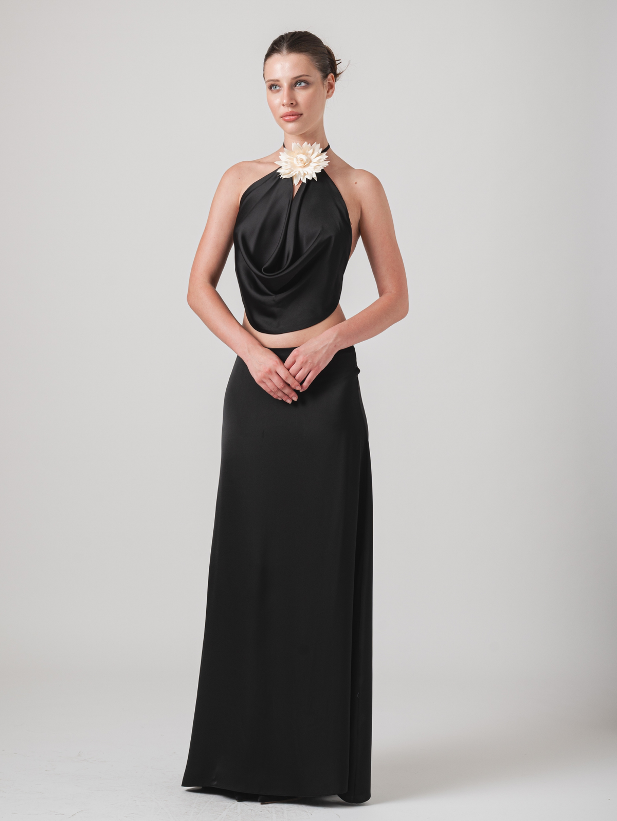 FIORE TOP - BLACK & CREAM
