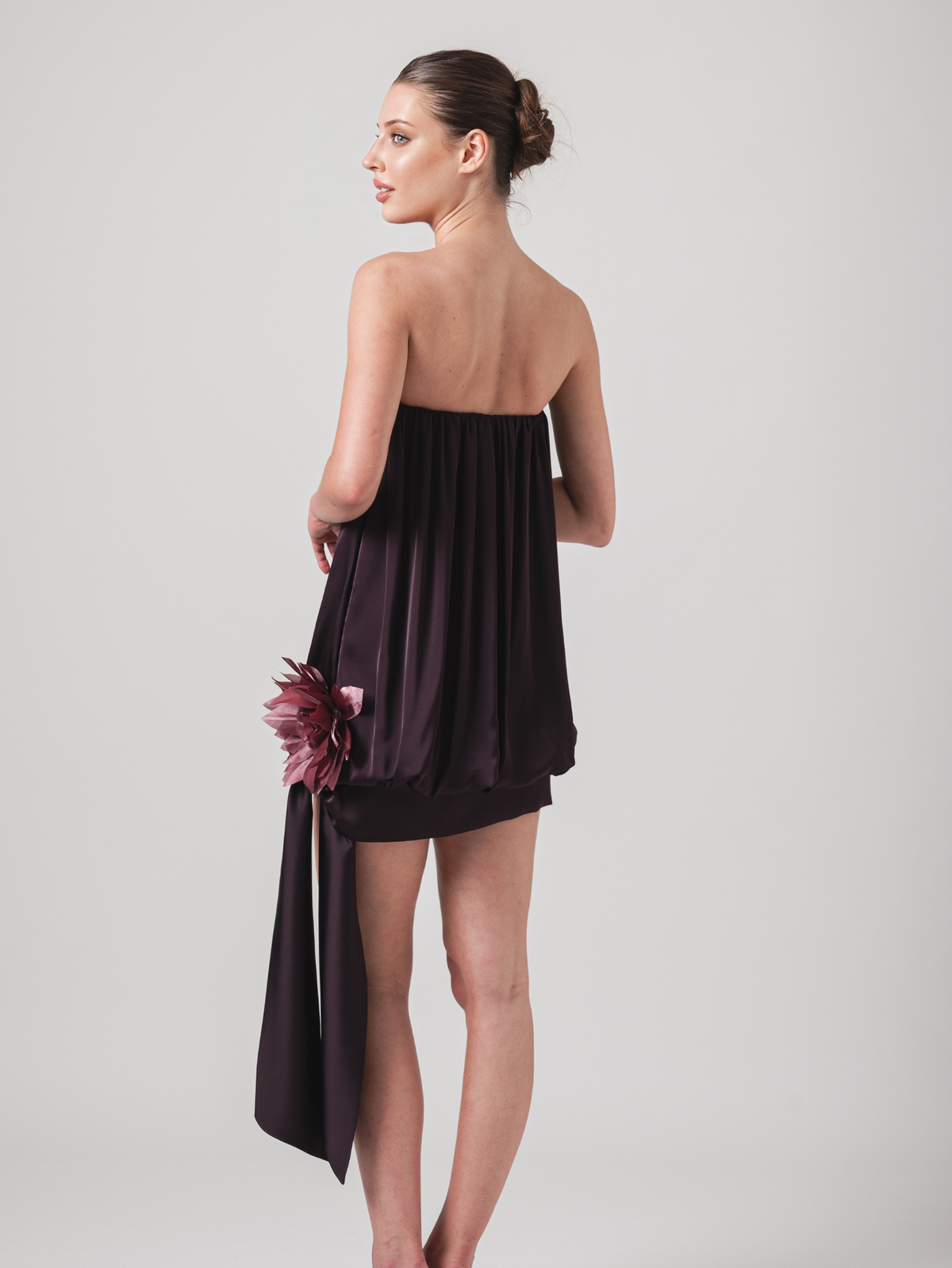 CLOÉ MINI DRESS - AUBERGINE