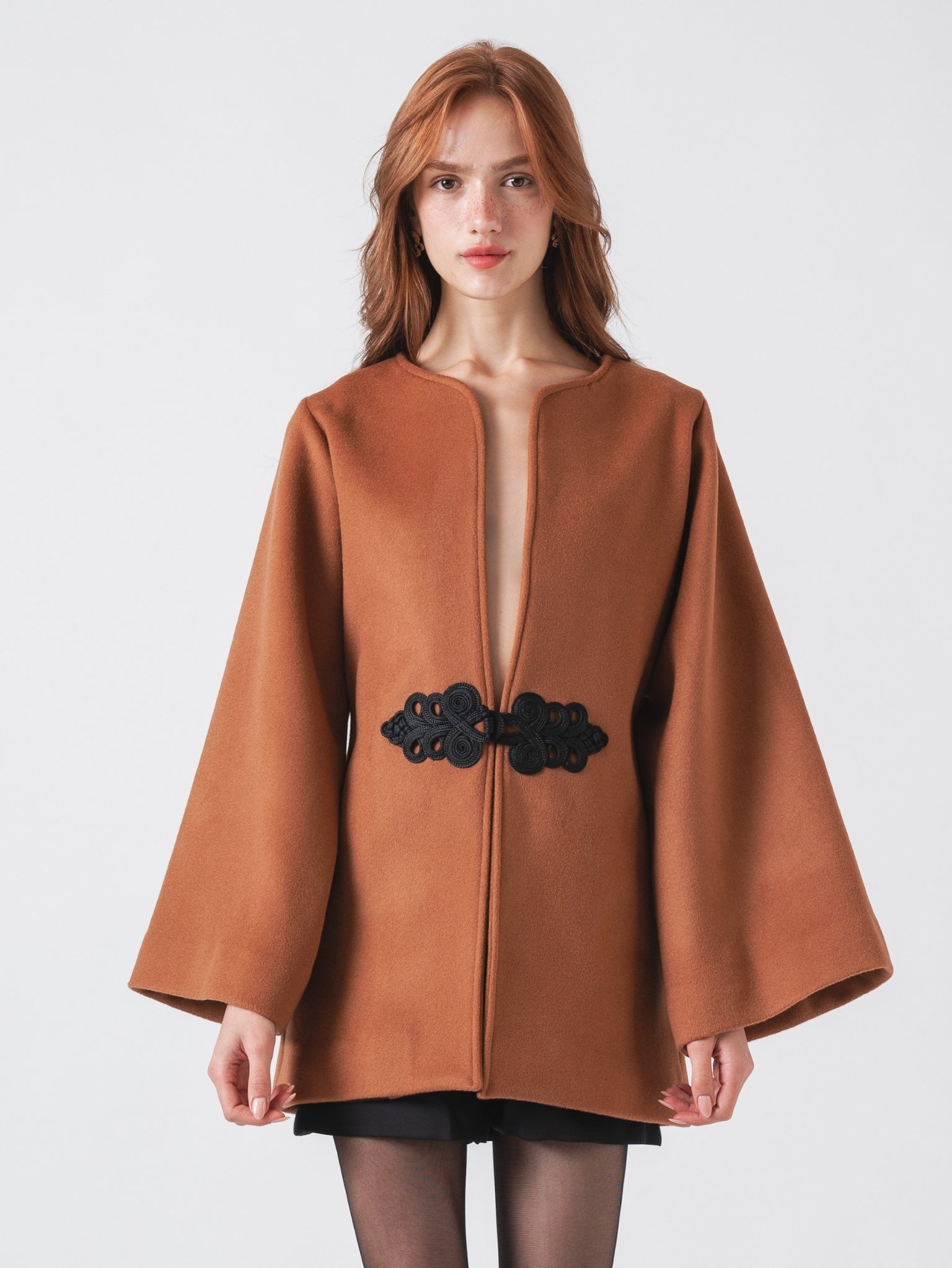 LOTUS SHORT COAT - BRICK WOOL