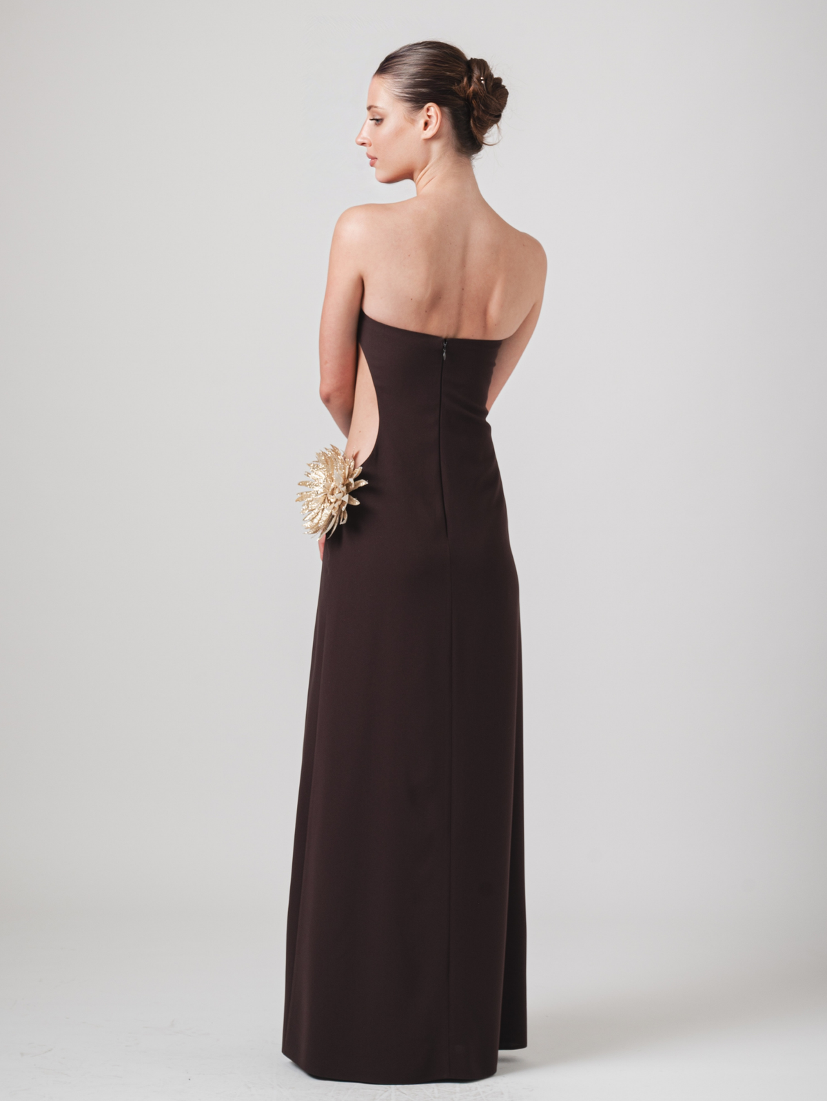 ISLA MAXI DRESS - BROWN & GOLD