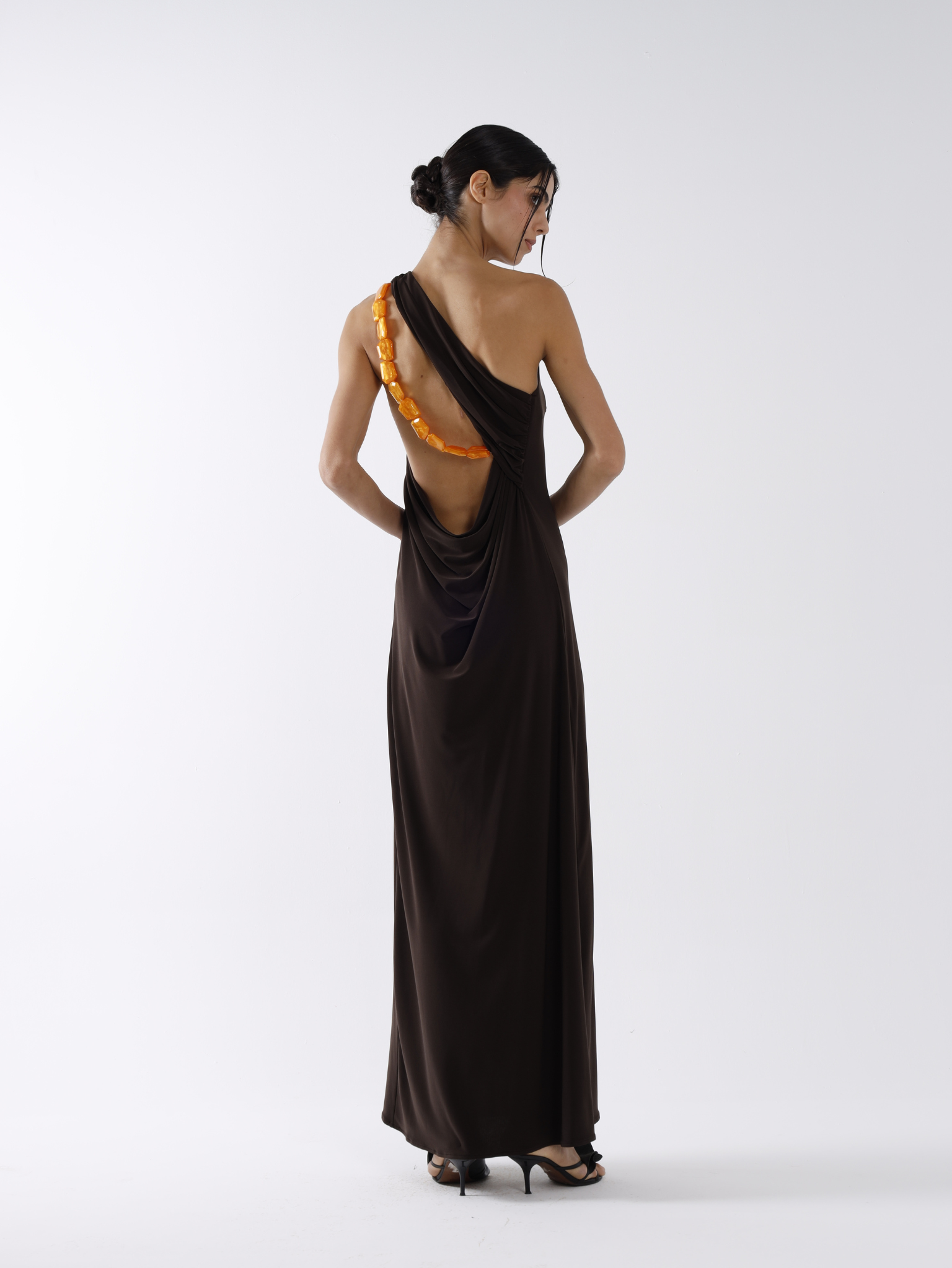 LADYBUG MAXI DRESS - BROWN & ORANGE