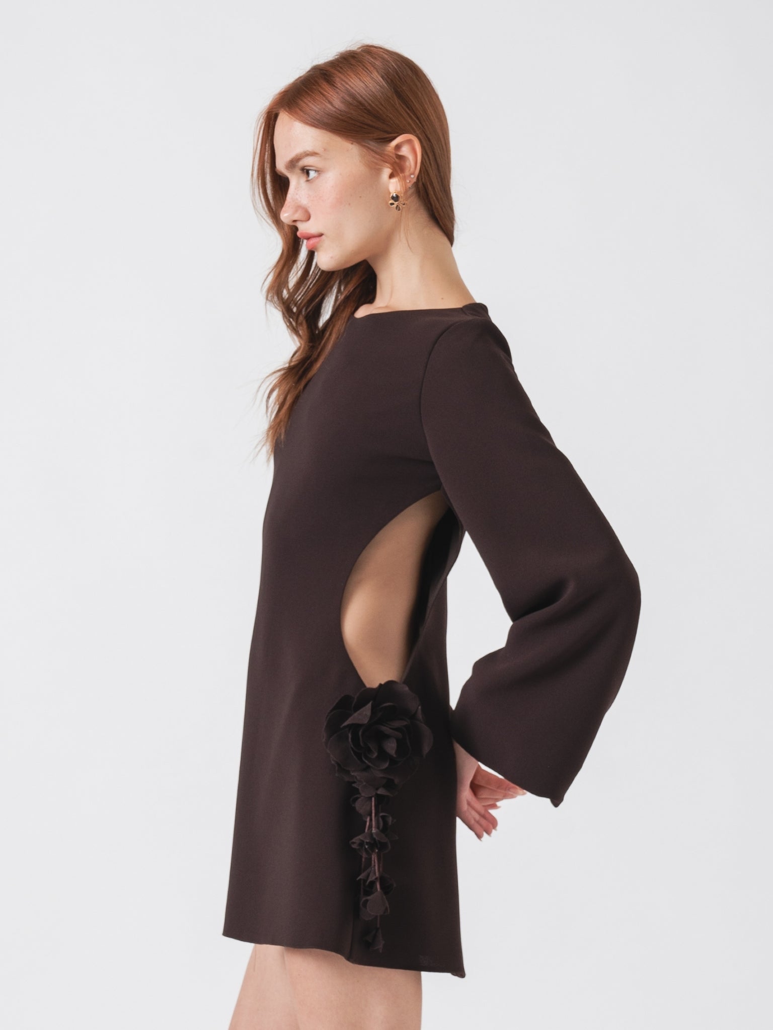 DAHLIA MINI DRESS - BROWN