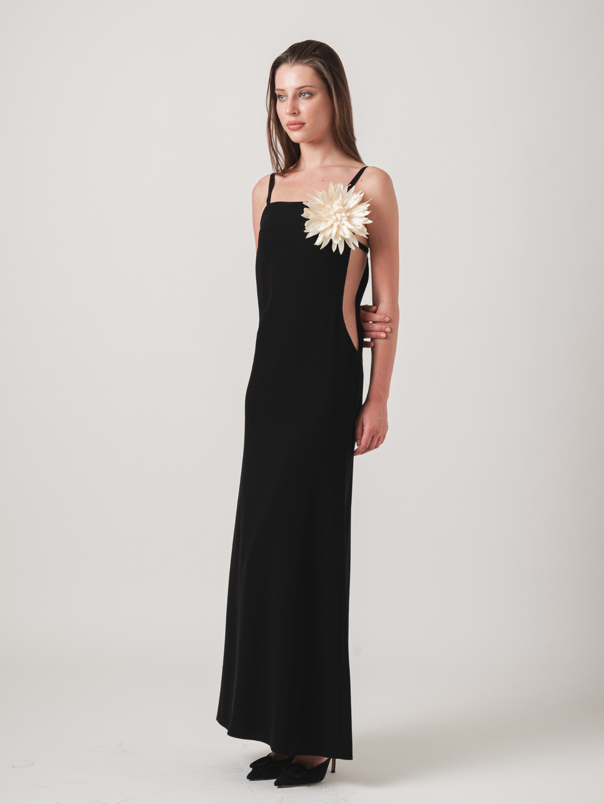 WILDFLOWER MAXI DRESS - BLACK & WHITE