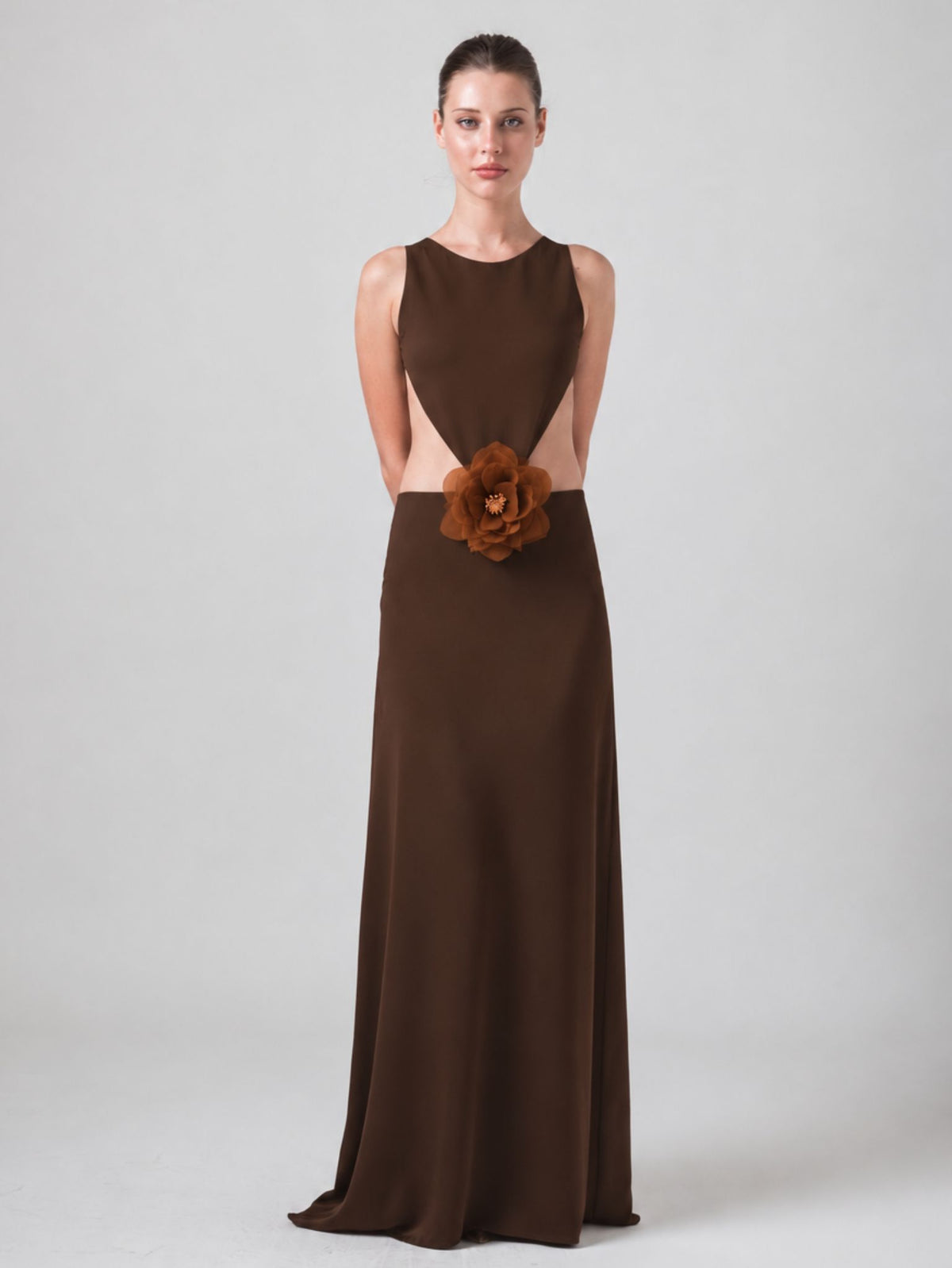 SOFIA MAXI DRESS - BROWN