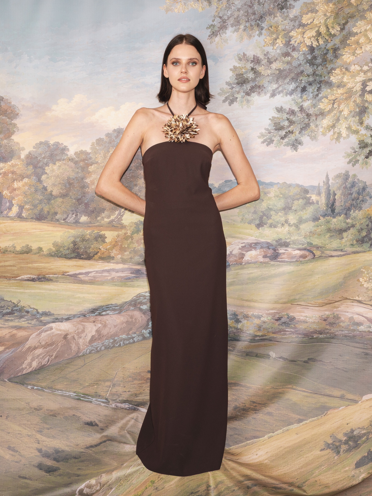 MARGOT MAXI DRESS - BROWN & LEOPARD