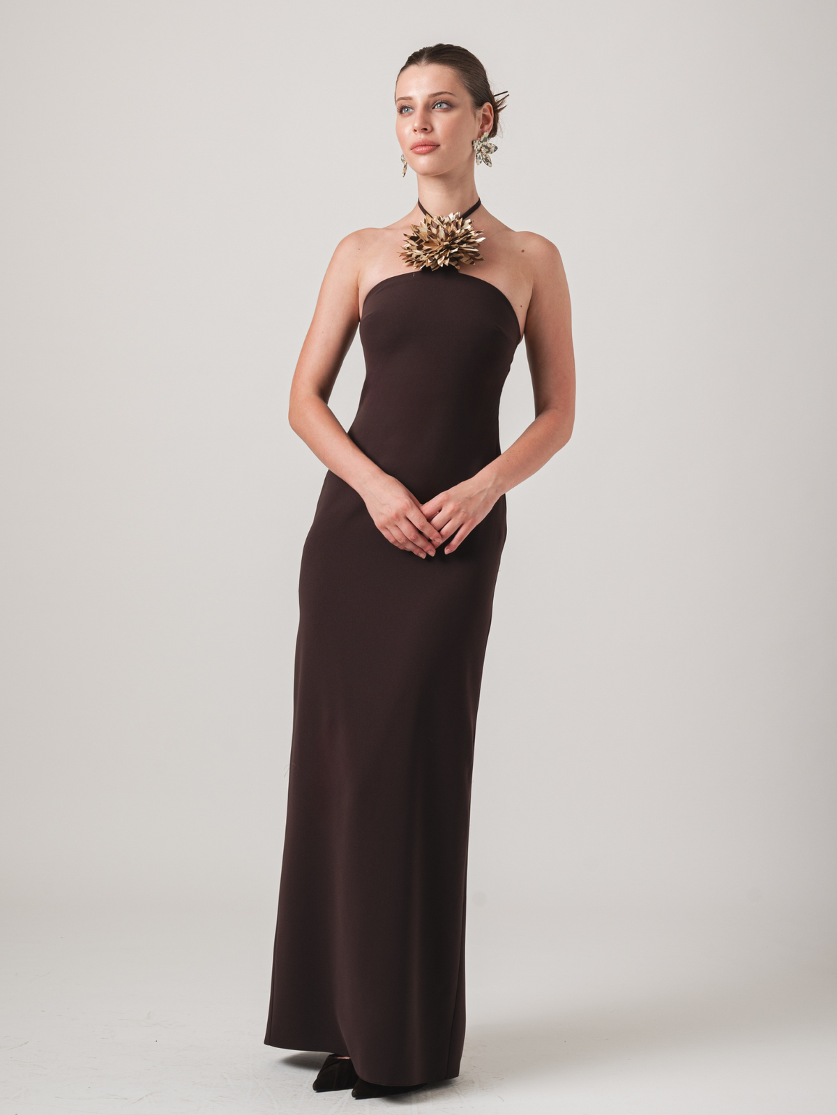 MARGOT MAXI DRESS - BROWN & LEOPARD