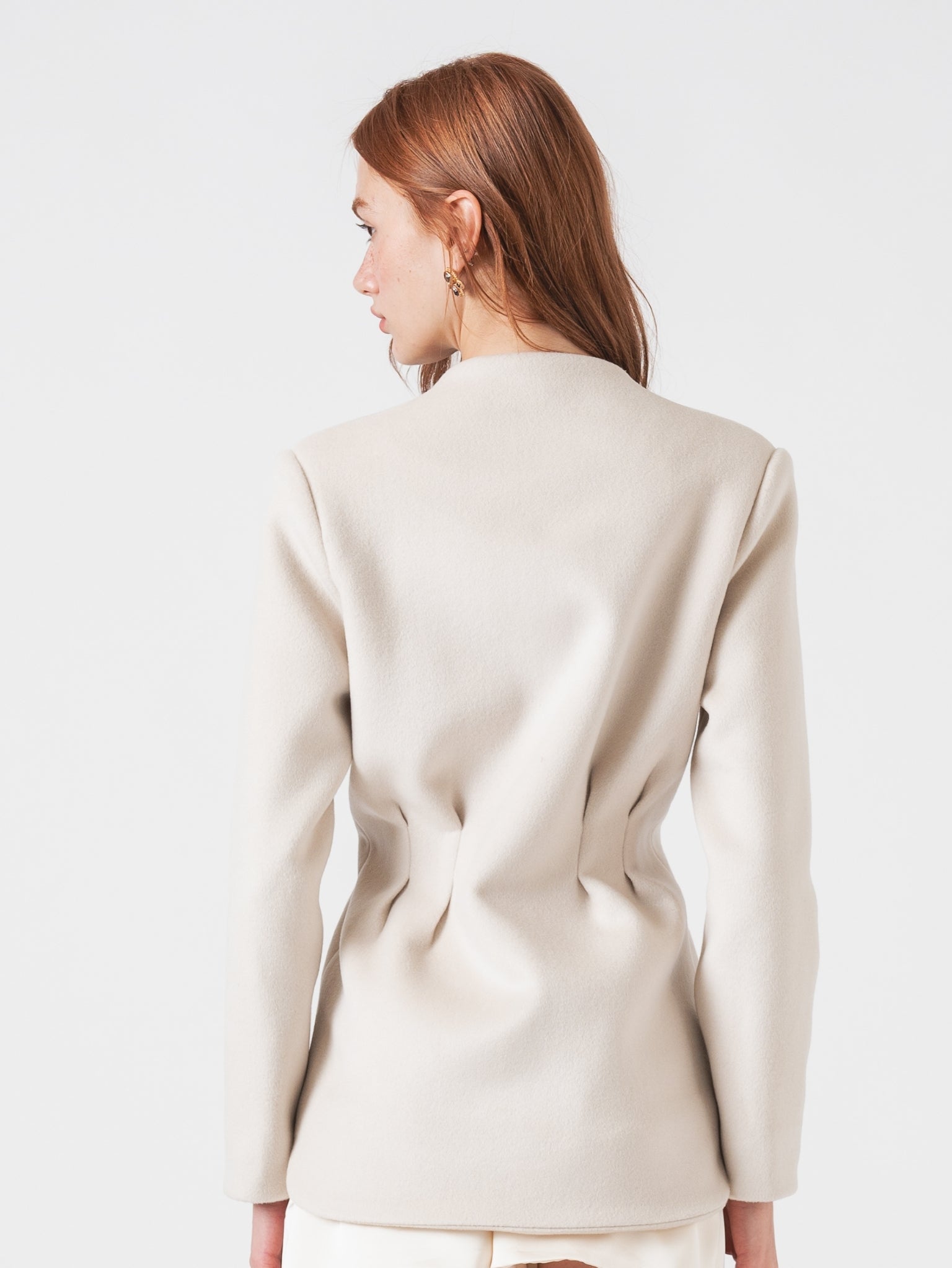 CINTRÉ SHORT COAT - OFF WHITE CASHMERE BLEND