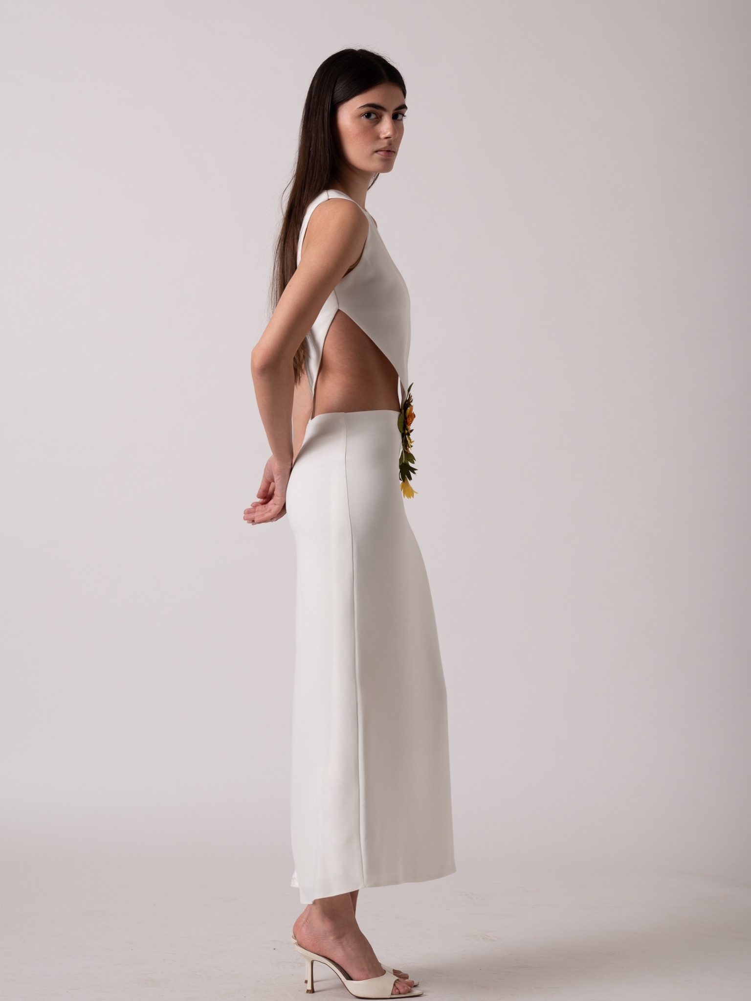 SOFIA MIDI DRESS - OFF WHITE