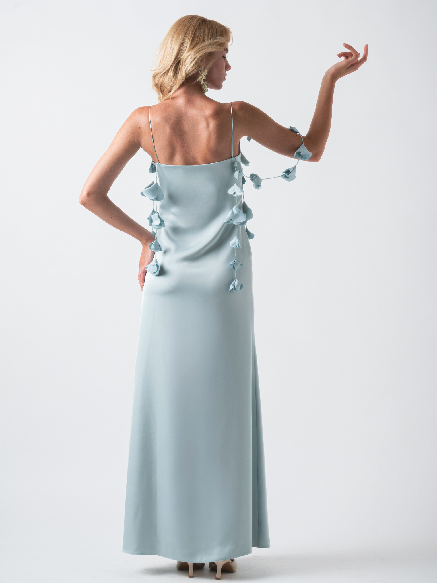 PETAL MAXI DRESS - AQUA