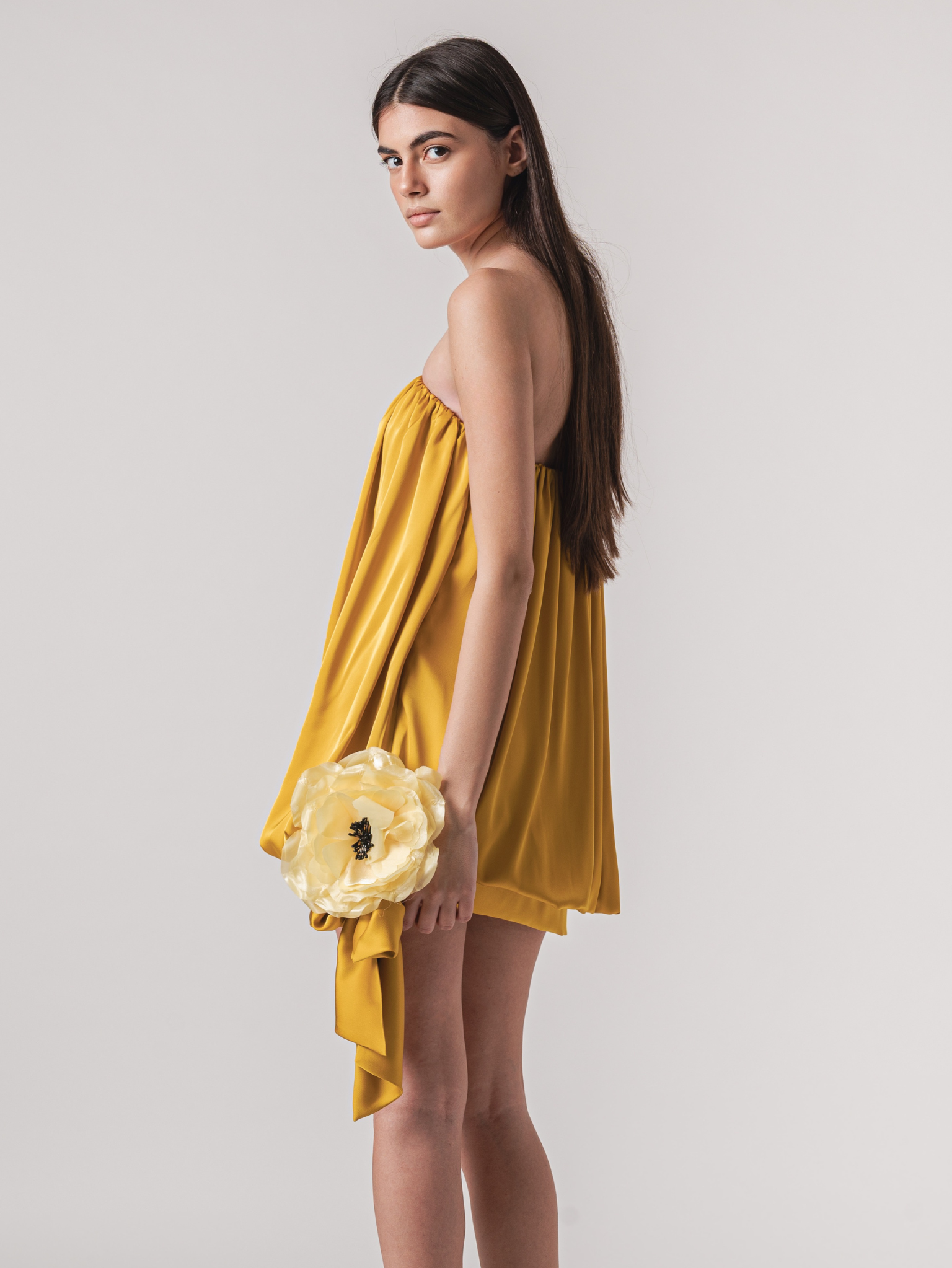 CLOÉ MINI DRESS - OCHRE