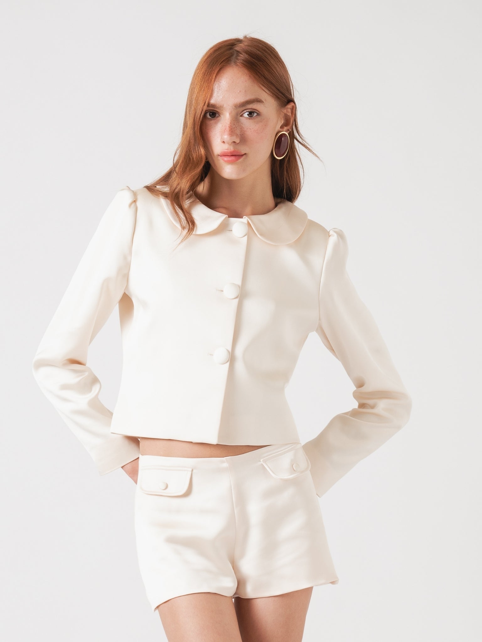 ÉLOISE SATIN JACKET - CREAM