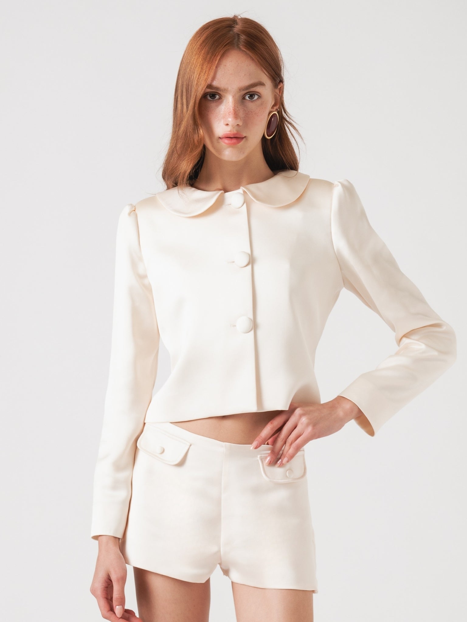 ÉLOISE SATIN JACKET - CREAM