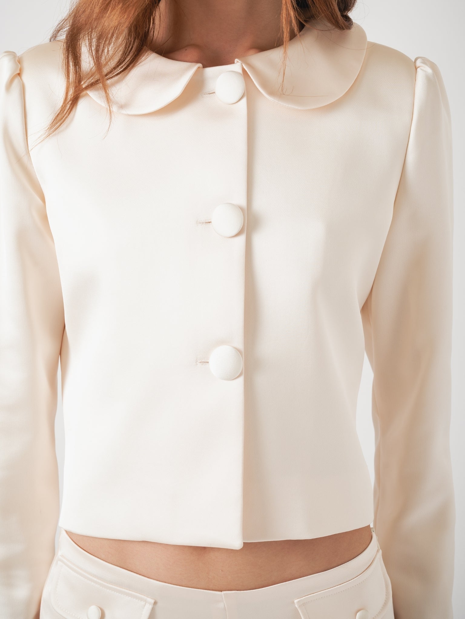 ÉLOISE SATIN JACKET - CREAM