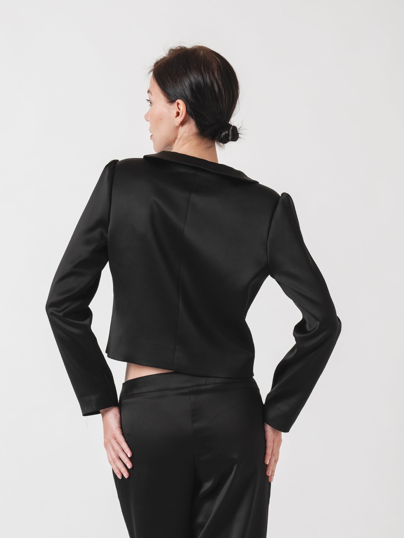 ÉLOISE SATIN JACKET - BLACK