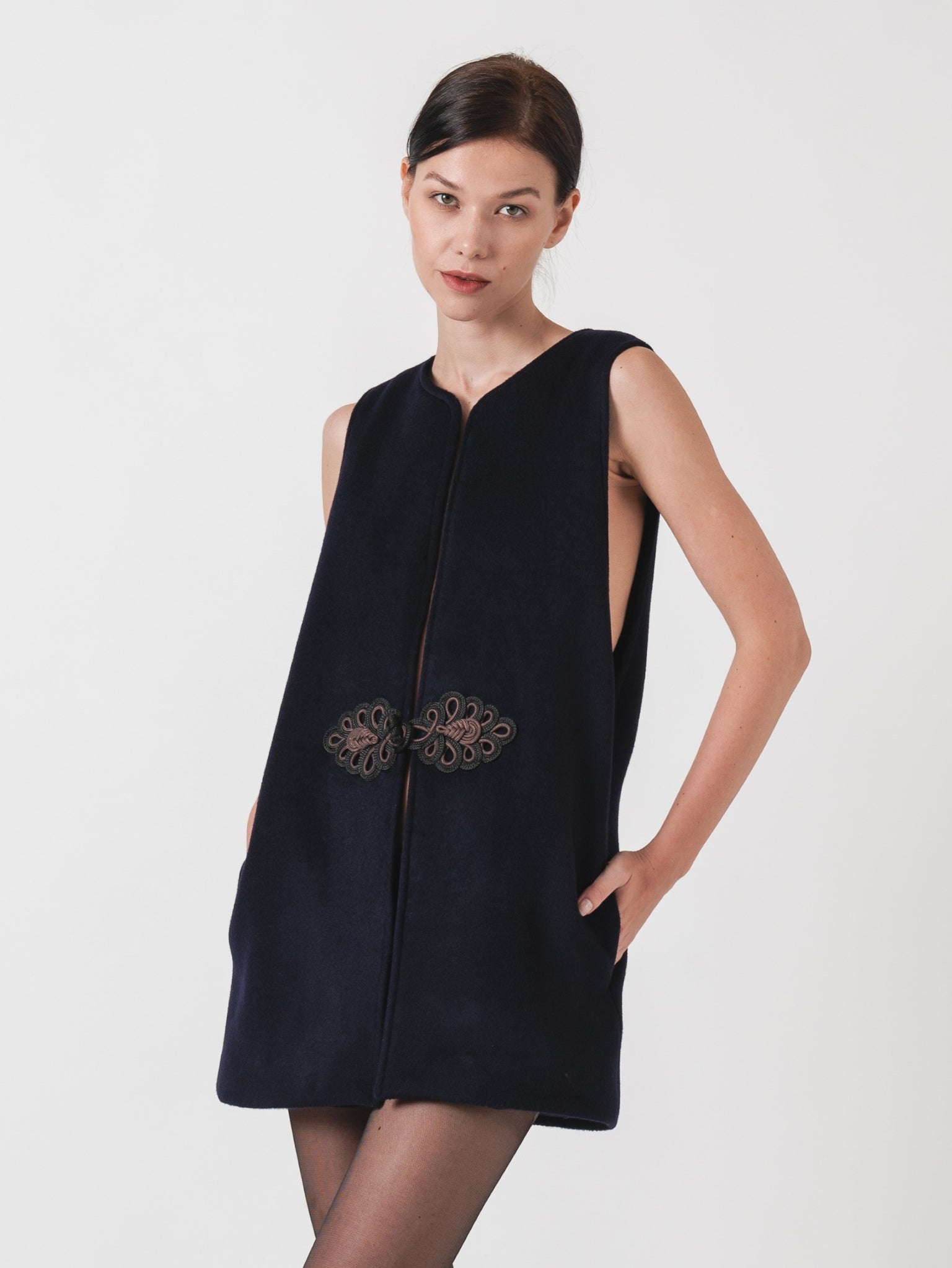 LOTUS GILET - NAVY WOOL