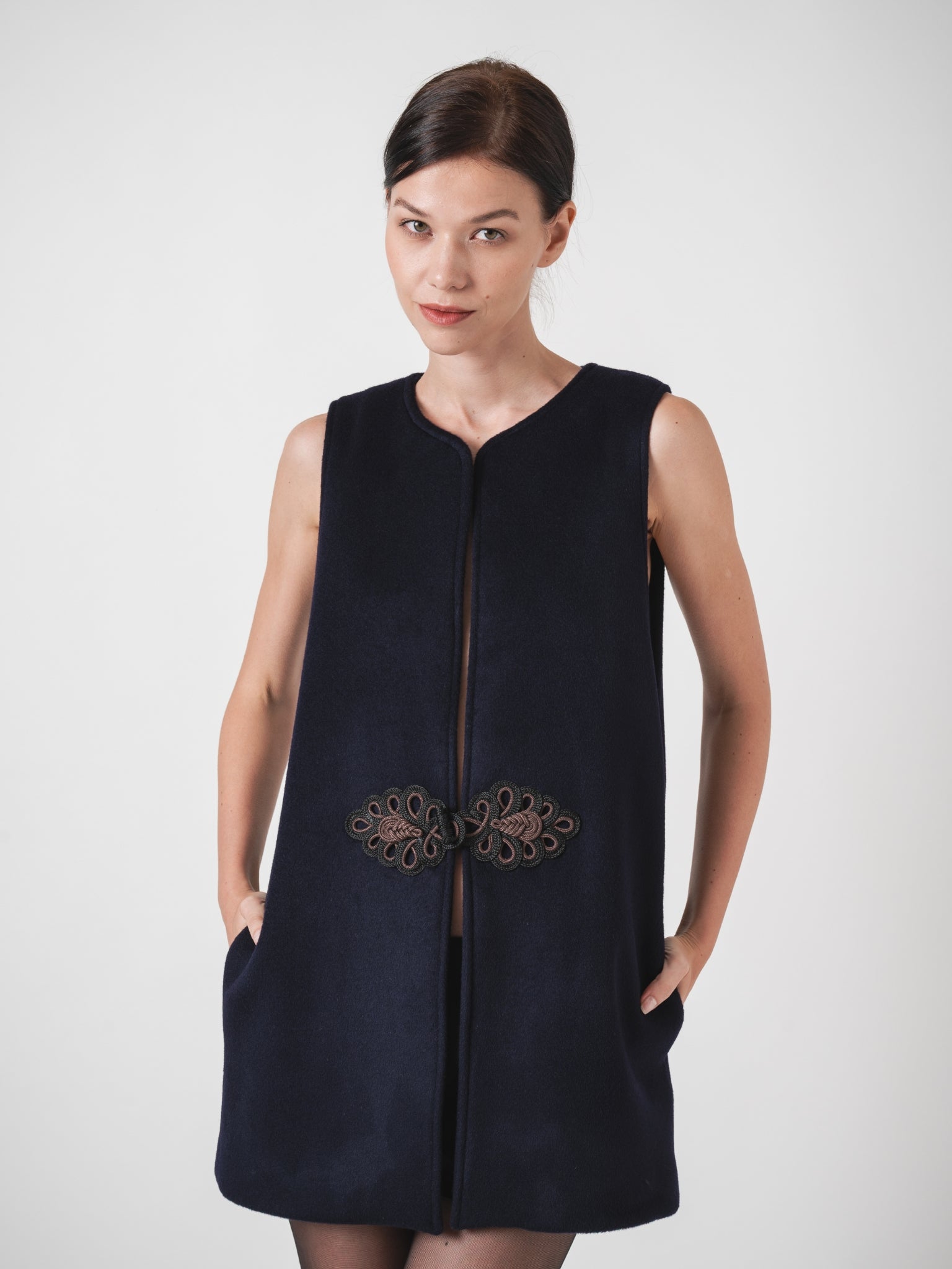 LOTUS GILET - NAVY WOOL