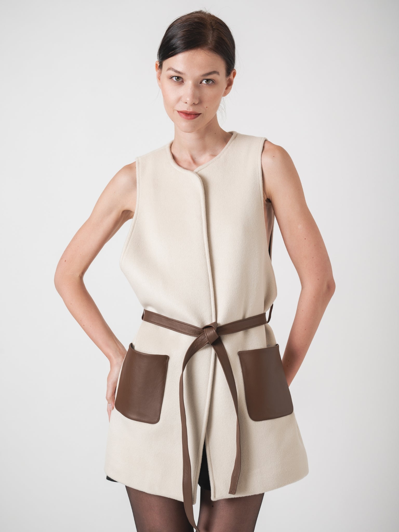 FUSION GILET - OFF WHITE CASHMERE BLEND