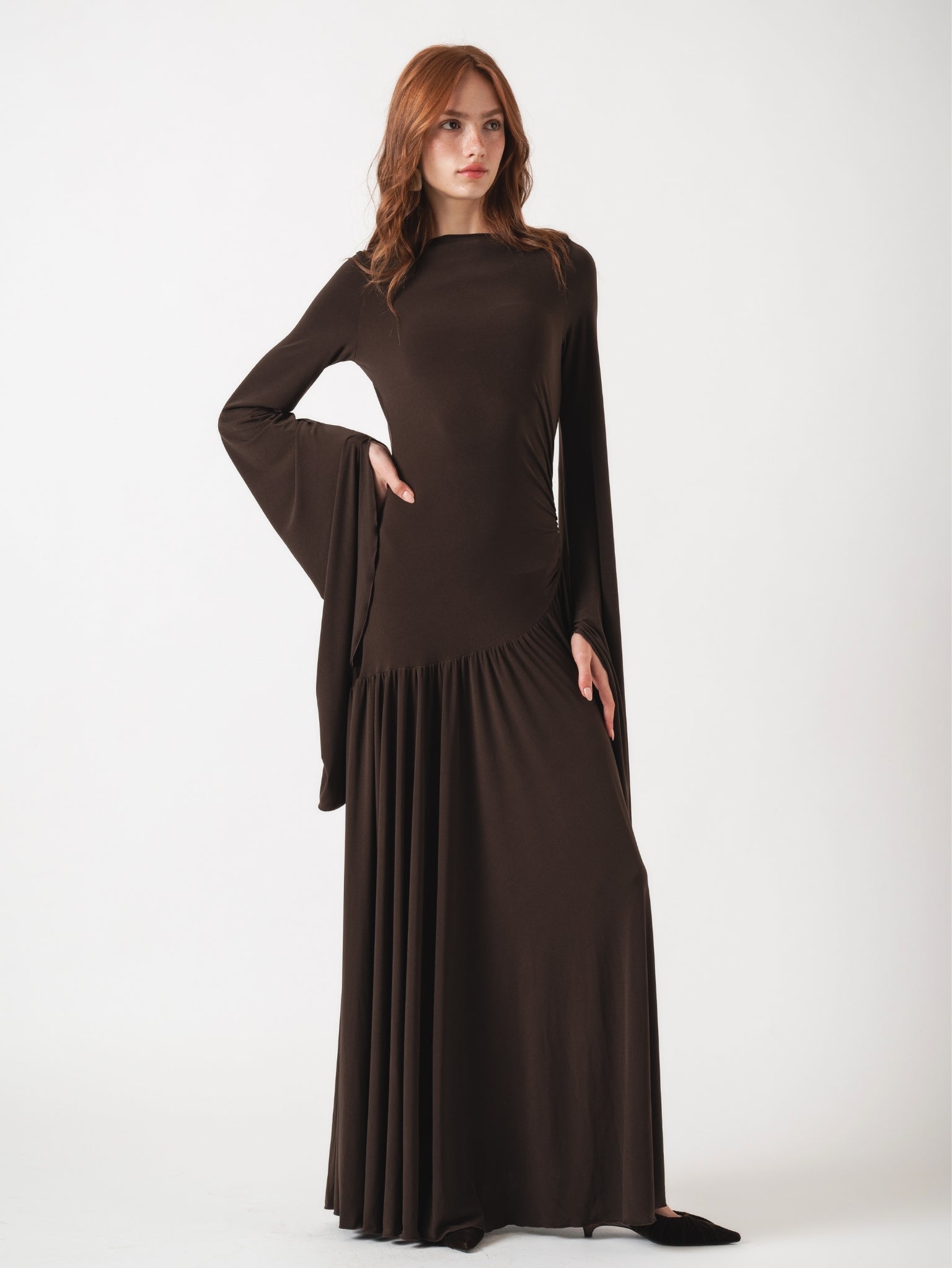 DOVE MAXI DRESS - BROWN