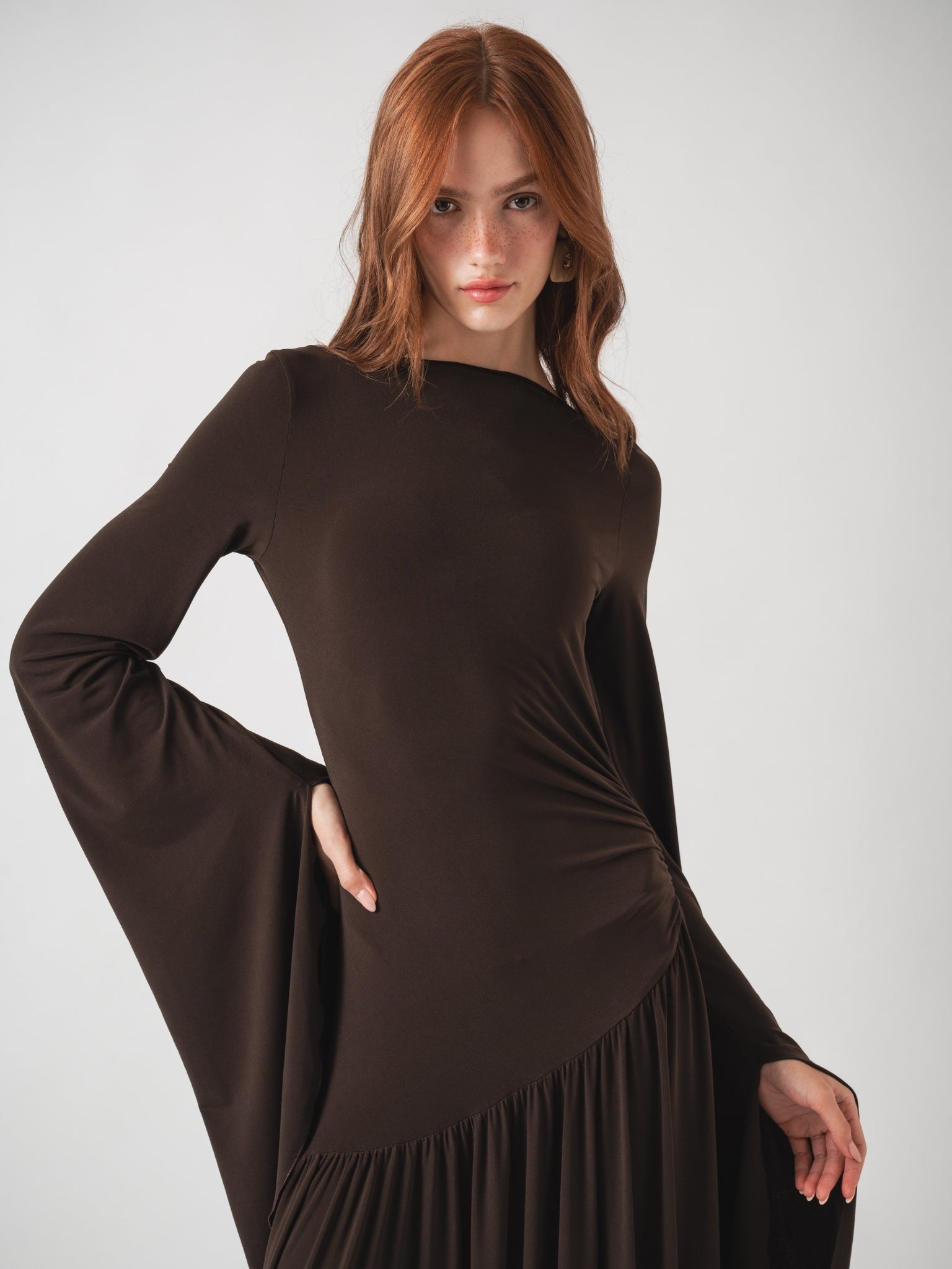 DOVE MAXI DRESS - BROWN