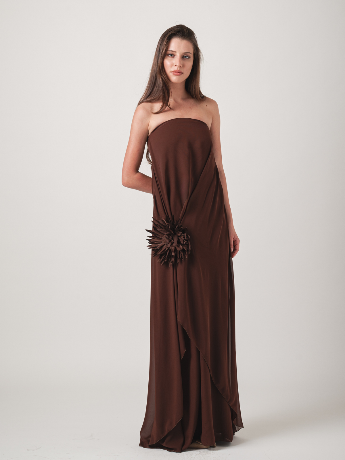 AMALIA MAXI DRESS - BROWN