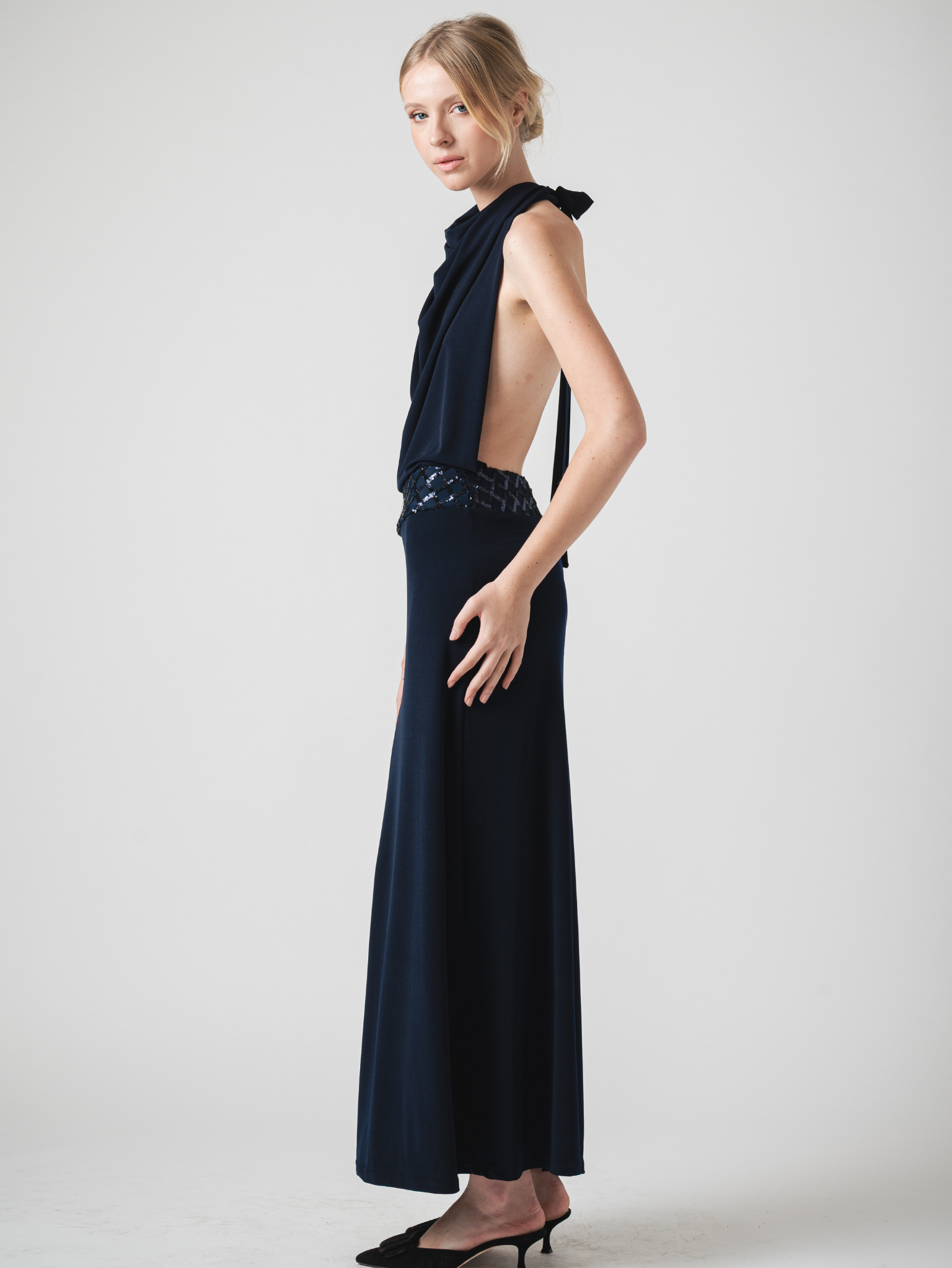 HALO MAXI DRESS - NAVY