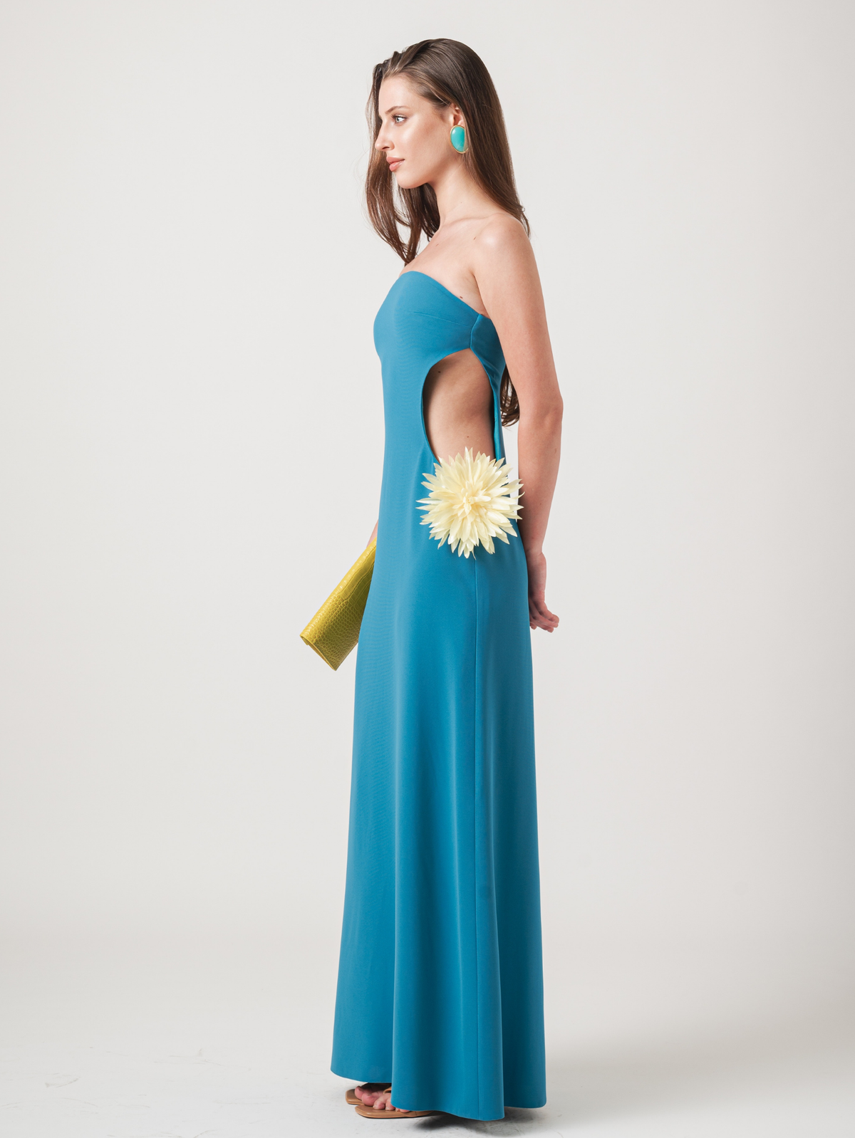 ISLA MAXI DRESS - TEAL & LEMON YELLOW