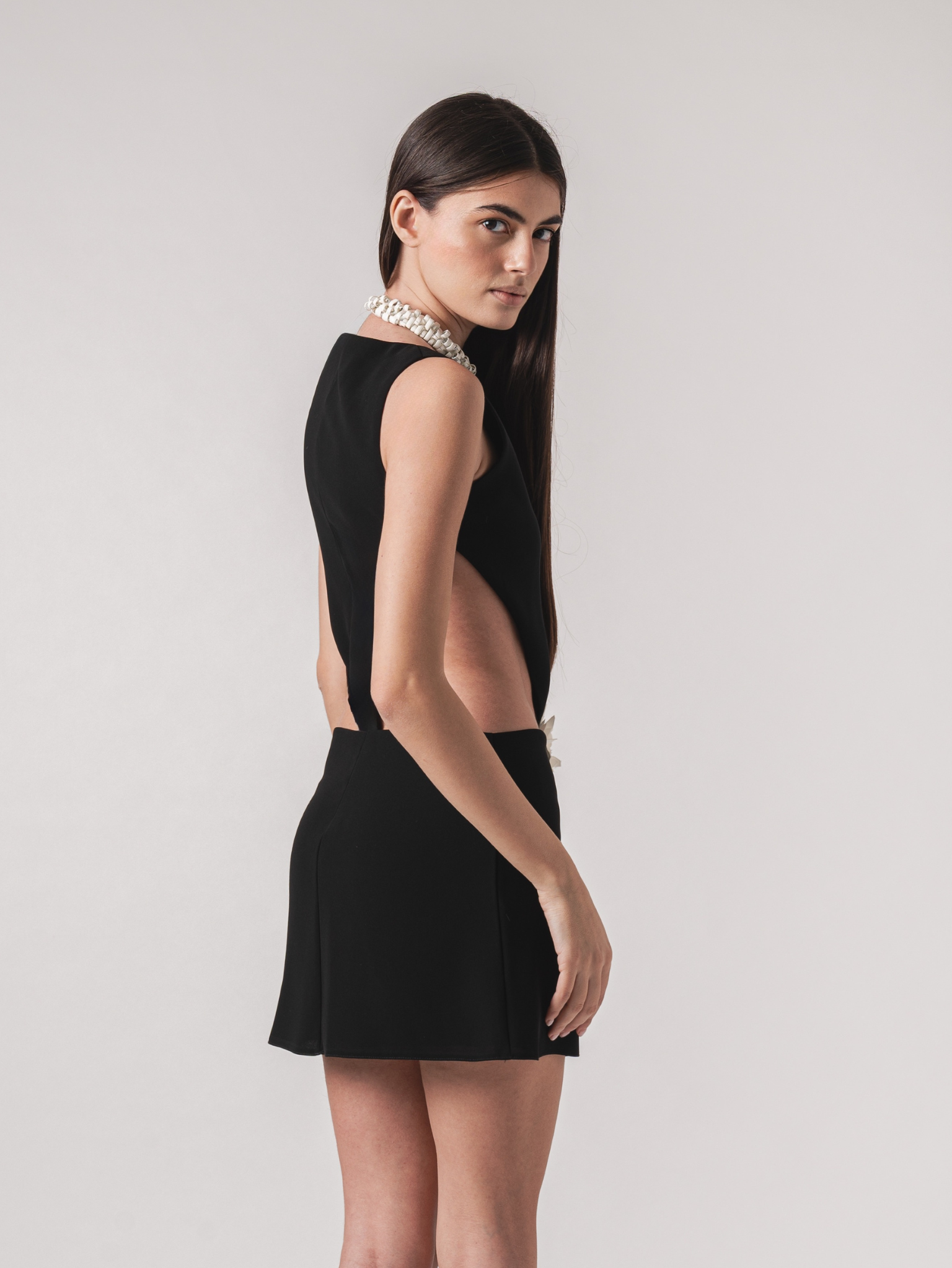 SOFIA MINI DRESS - BLACK & WHITE