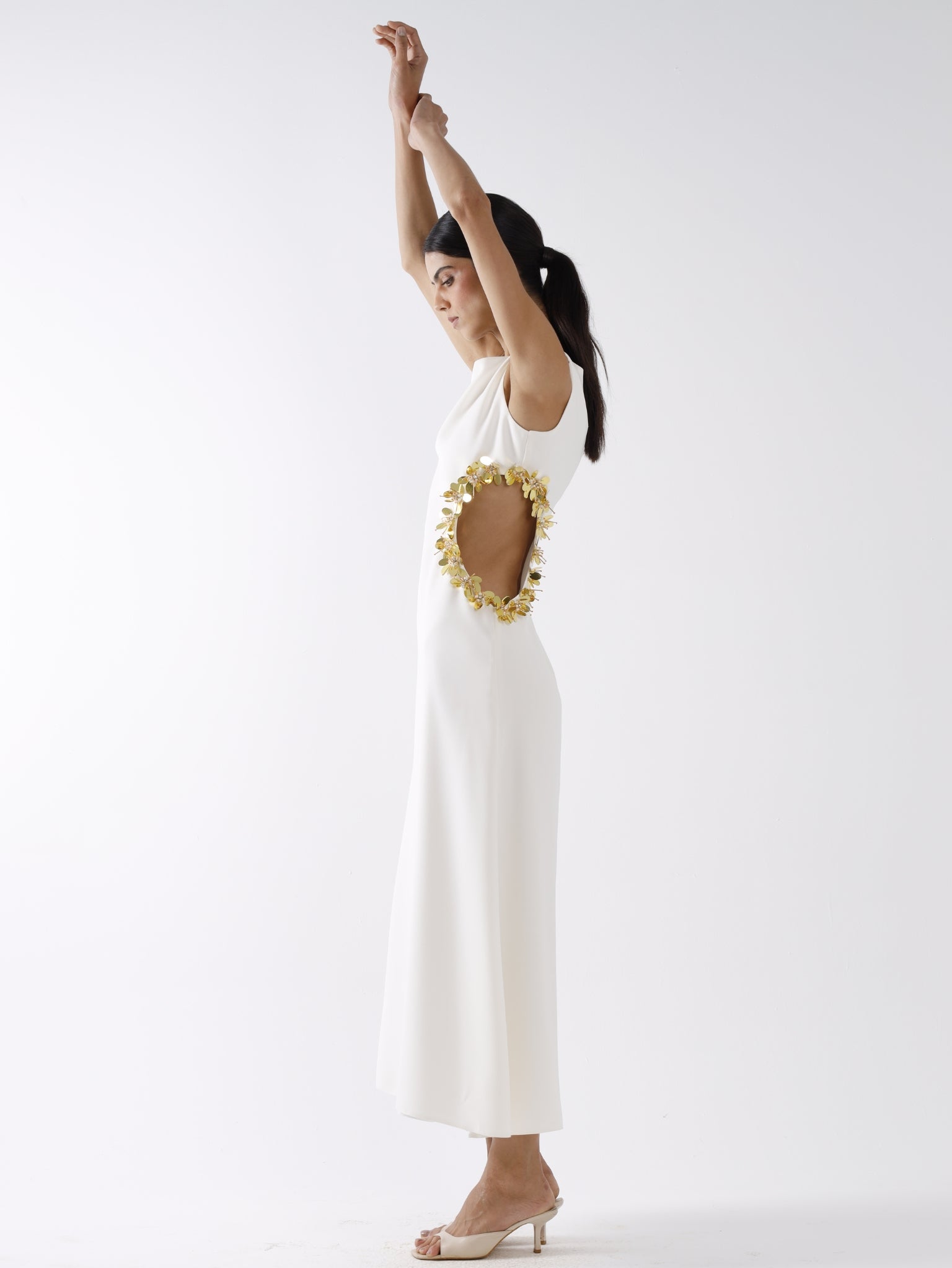 IRIS MAXI DRESS - WHITE AND GOLD