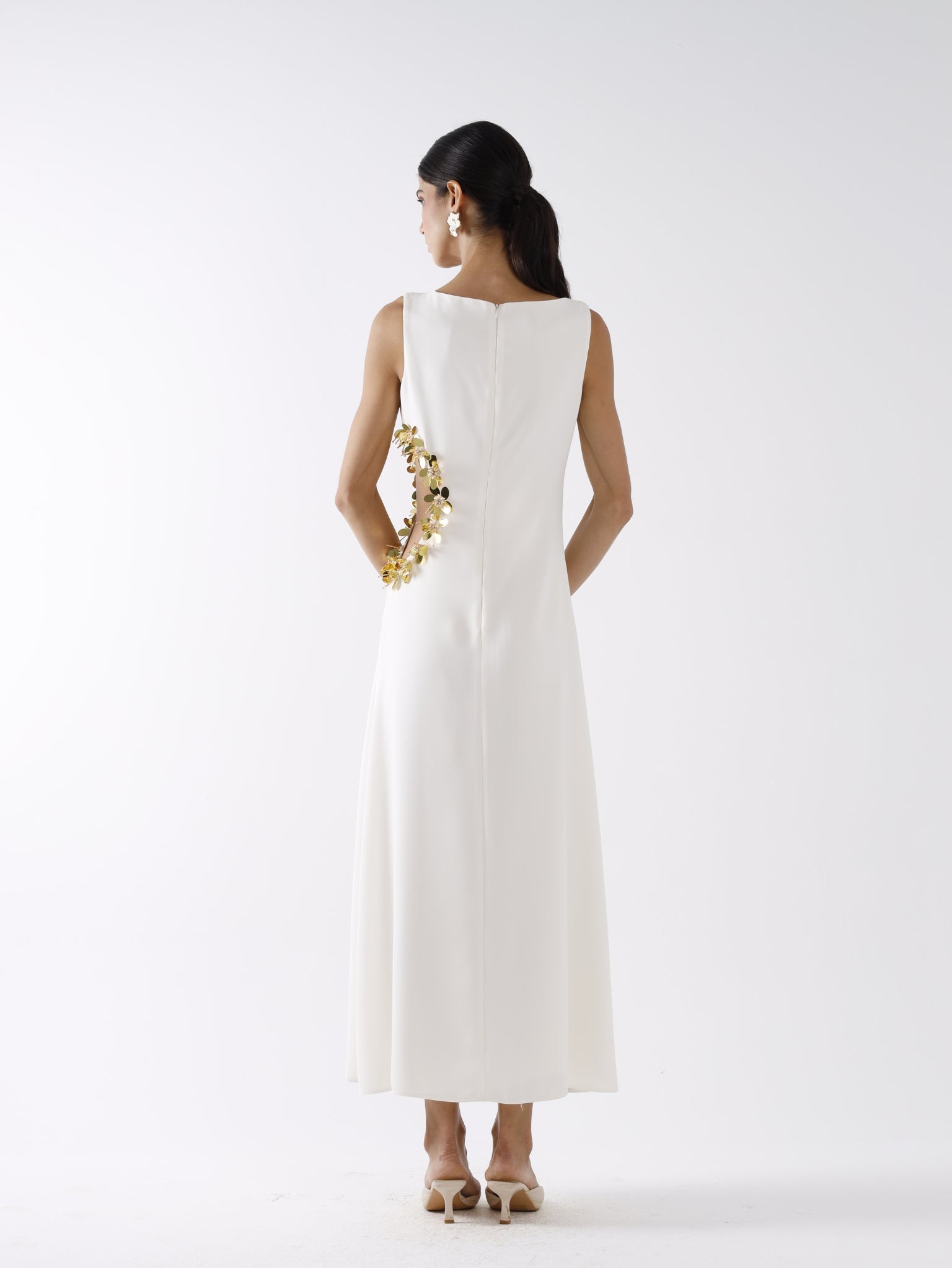 IRIS MAXI DRESS - WHITE AND GOLD