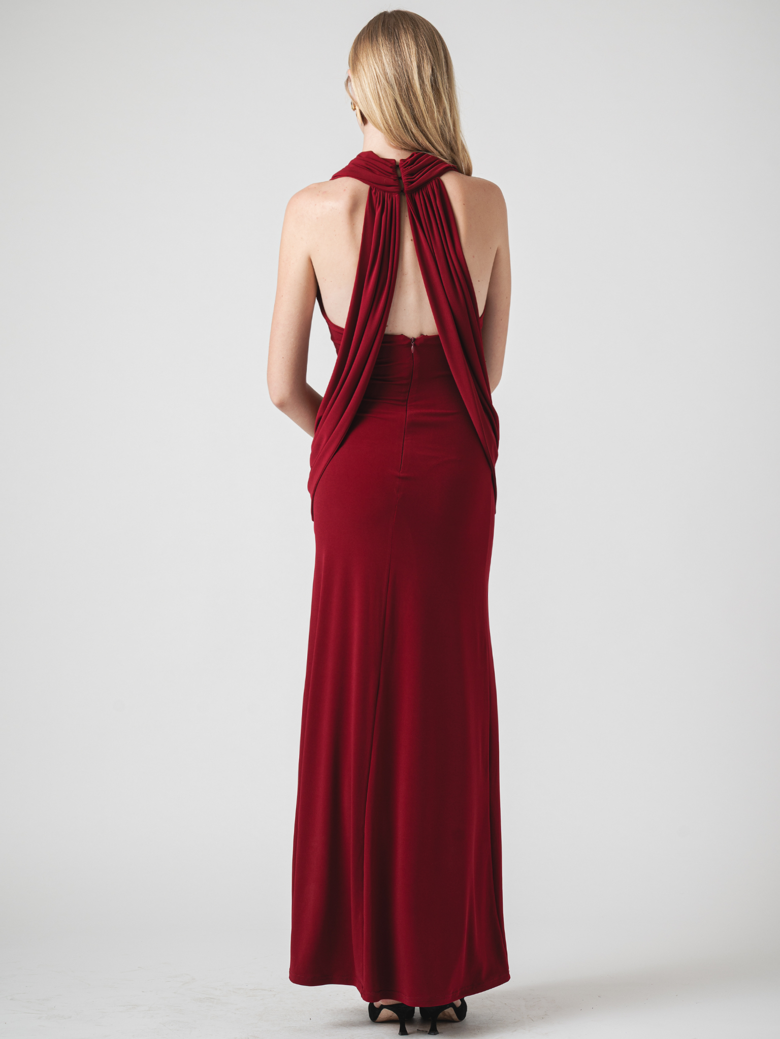 THE DRAPE MAXI DRESS - WINE