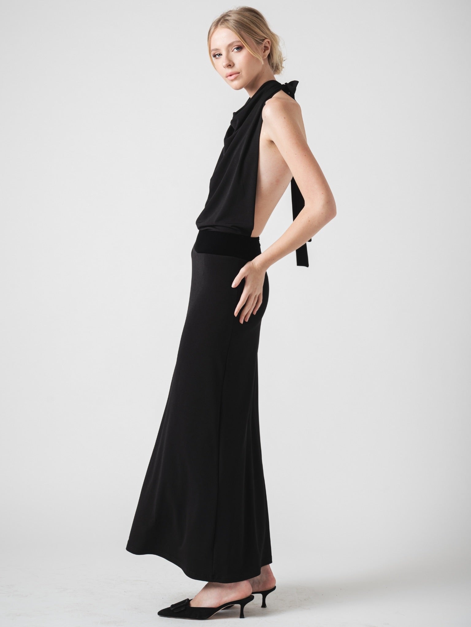 HALO MAXI DRESS - BLACK