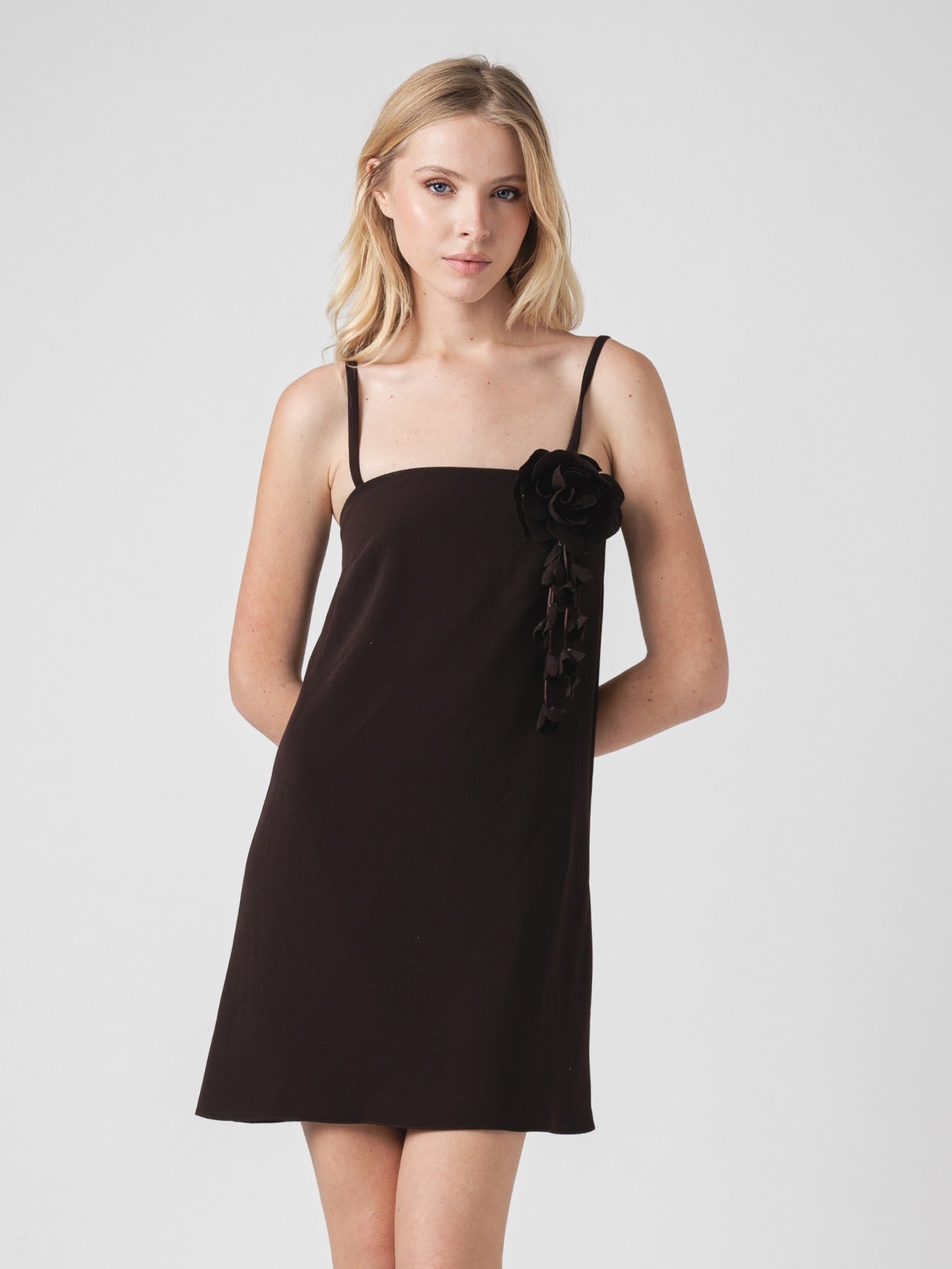 MIMOSA MINI DRESS - BROWN