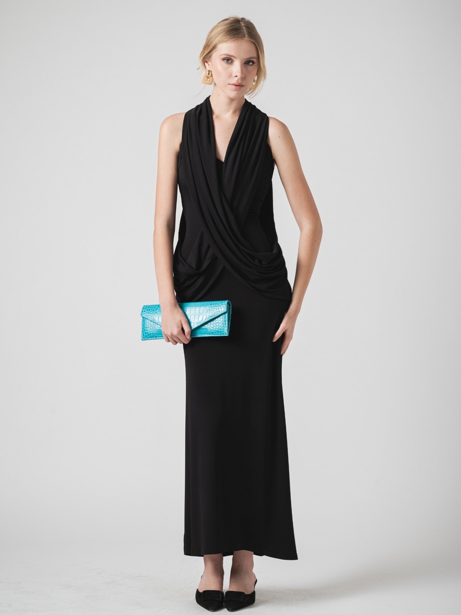 THE DRAPE MAXI DRESS - BLACK