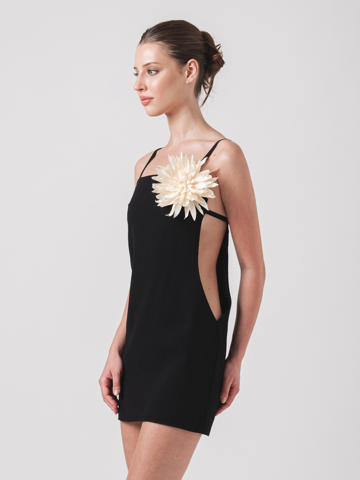 WILDBLOOM MINI DRESS - BLACK & WHITE