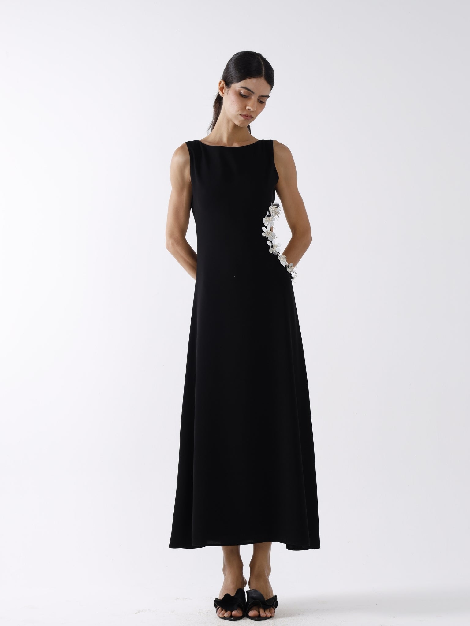 IRIS MAXI DRESS - BLACK AND SILVER