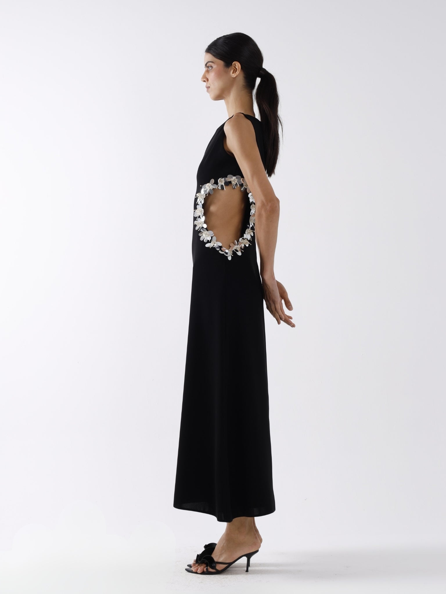 IRIS MAXI DRESS - BLACK AND SILVER