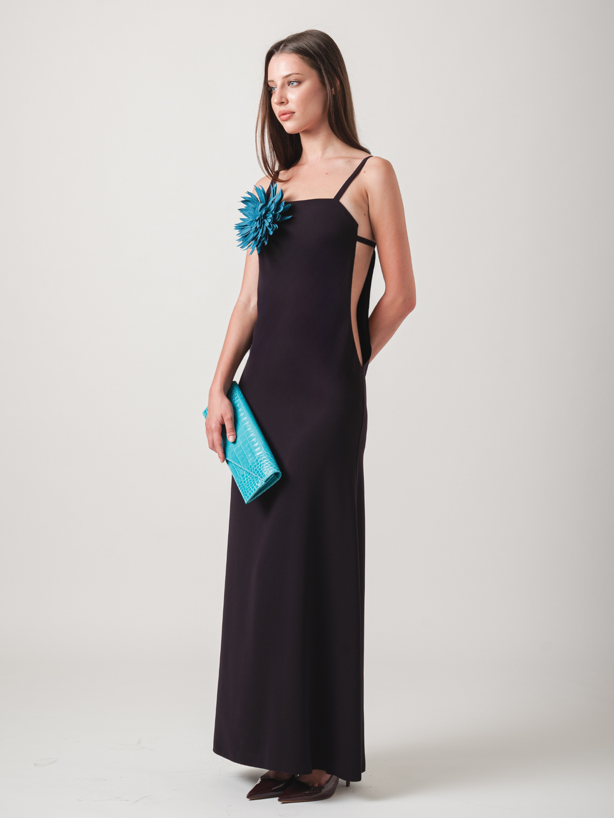 WILDFLOWER MAXI DRESS - AUBERGINE & TEAL