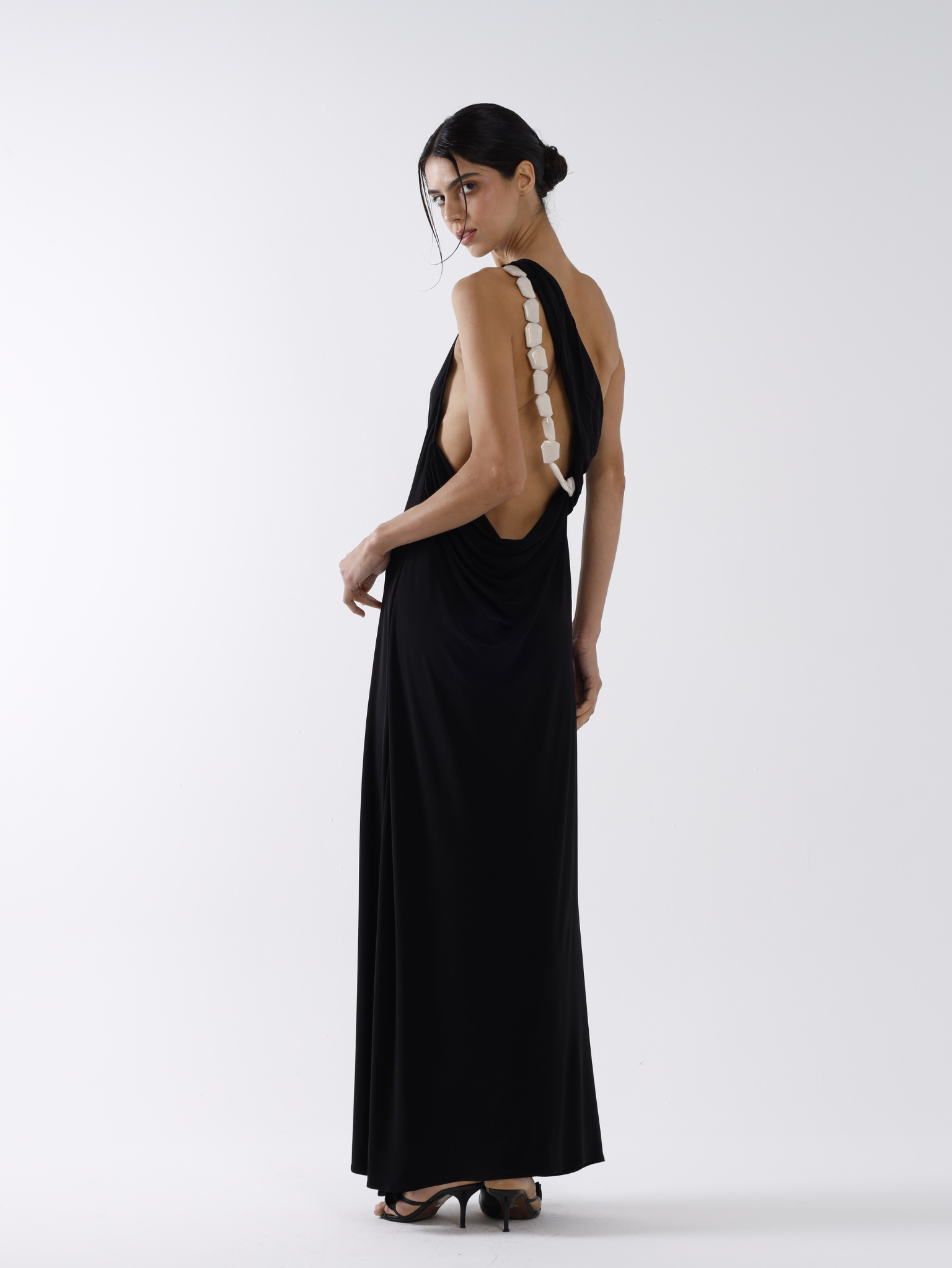 LADYBUG MAXI DRESS - BLACK AND WHITE