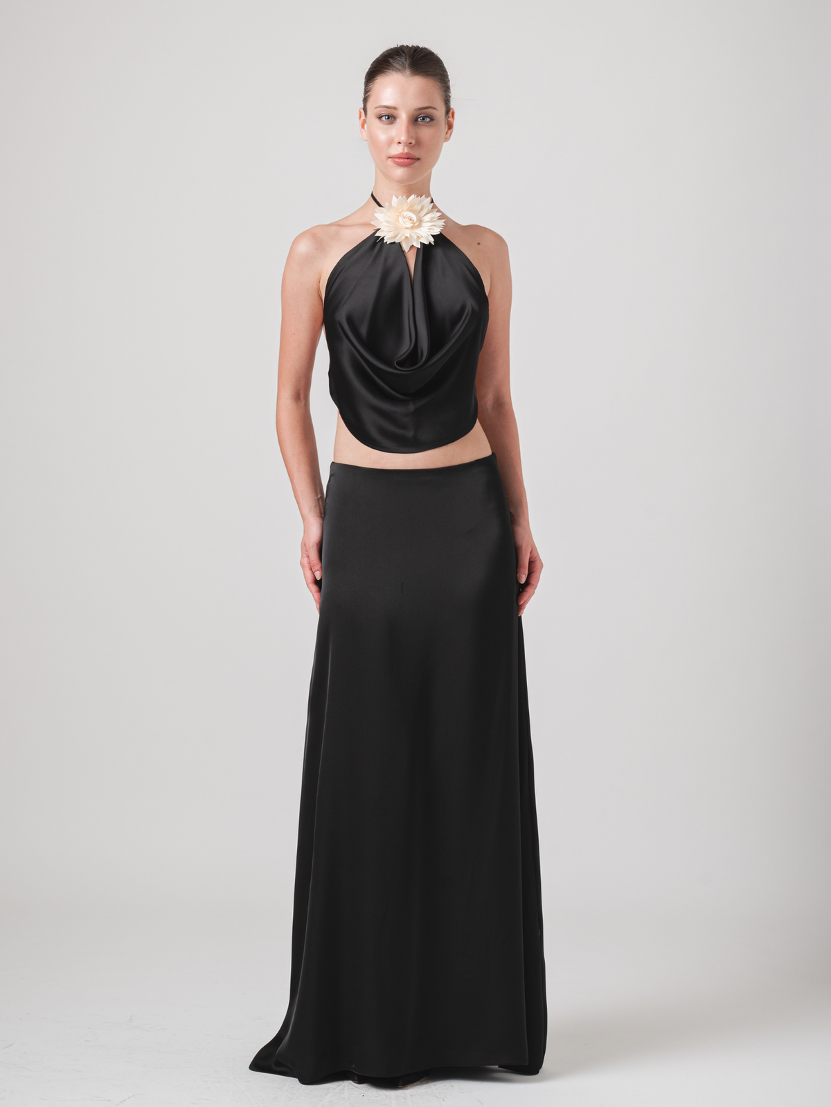 FIORE TOP - BLACK & CREAM