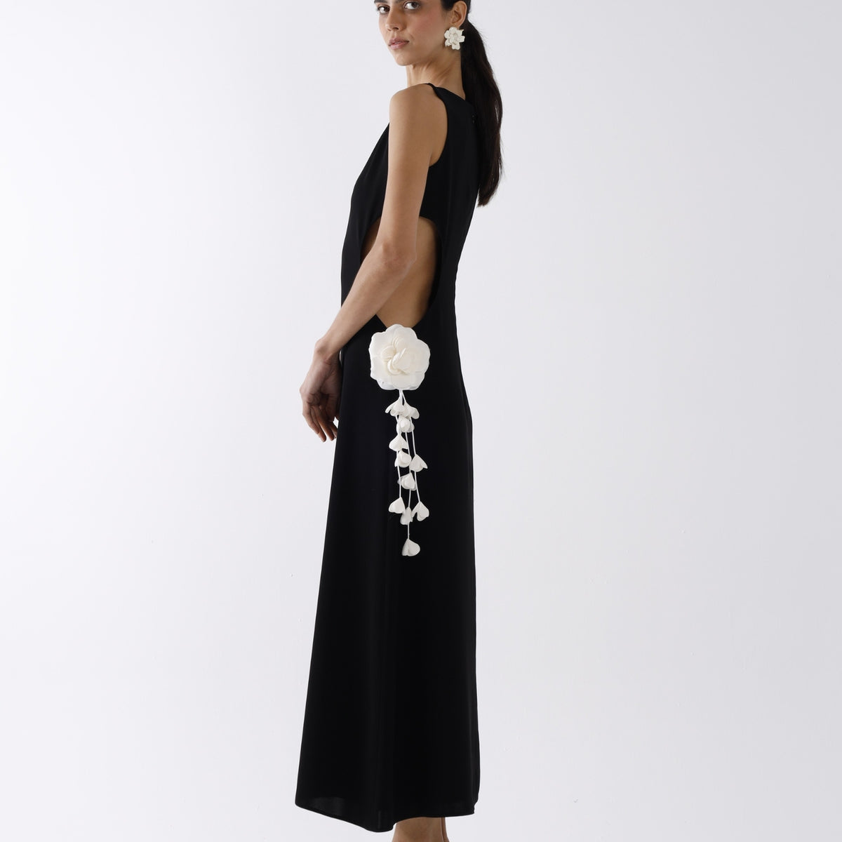 black iris dress Iris Black silk dress