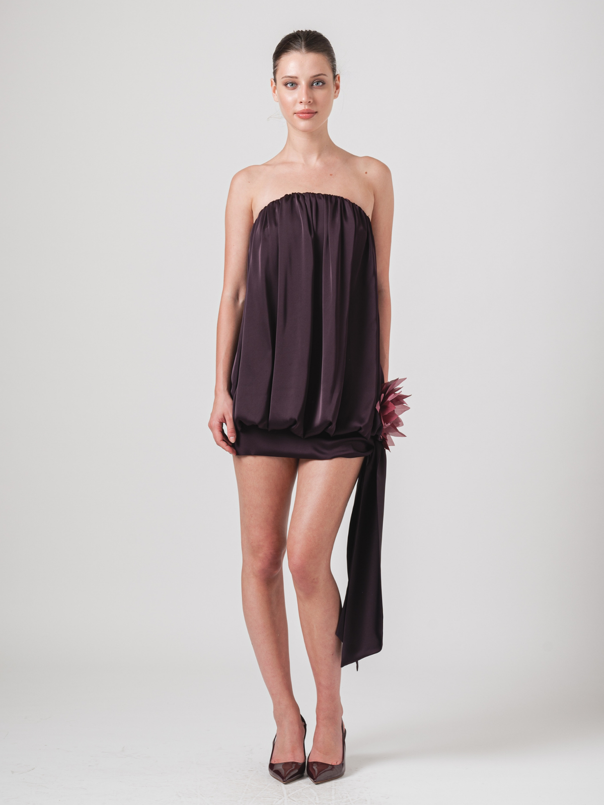CLOÉ MINI DRESS - AUBERGINE