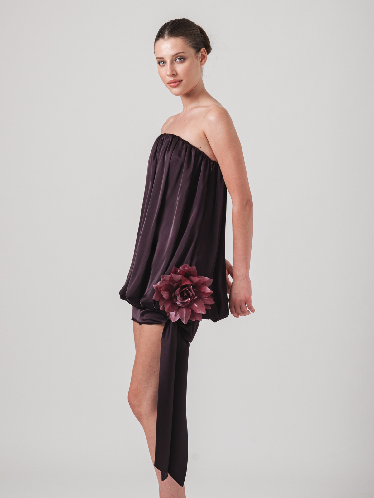 CLOÉ MINI DRESS - AUBERGINE