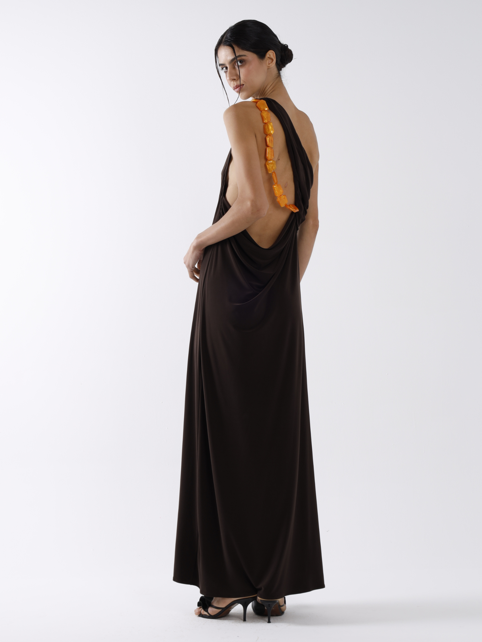 LADYBUG MAXI DRESS - BROWN & ORANGE