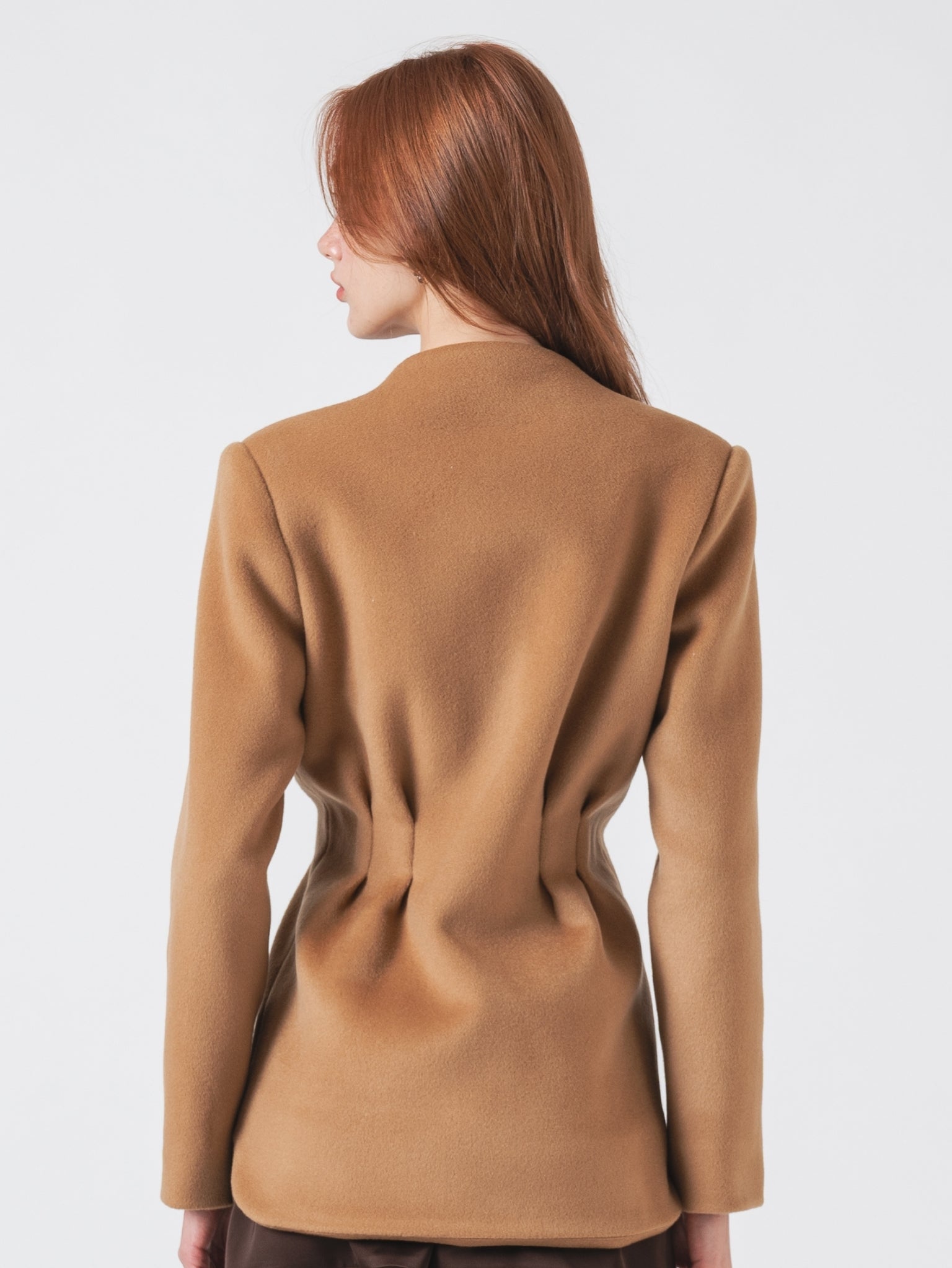 CINTRÉ SHORT COAT - CAMEL CASHMERE BLEND