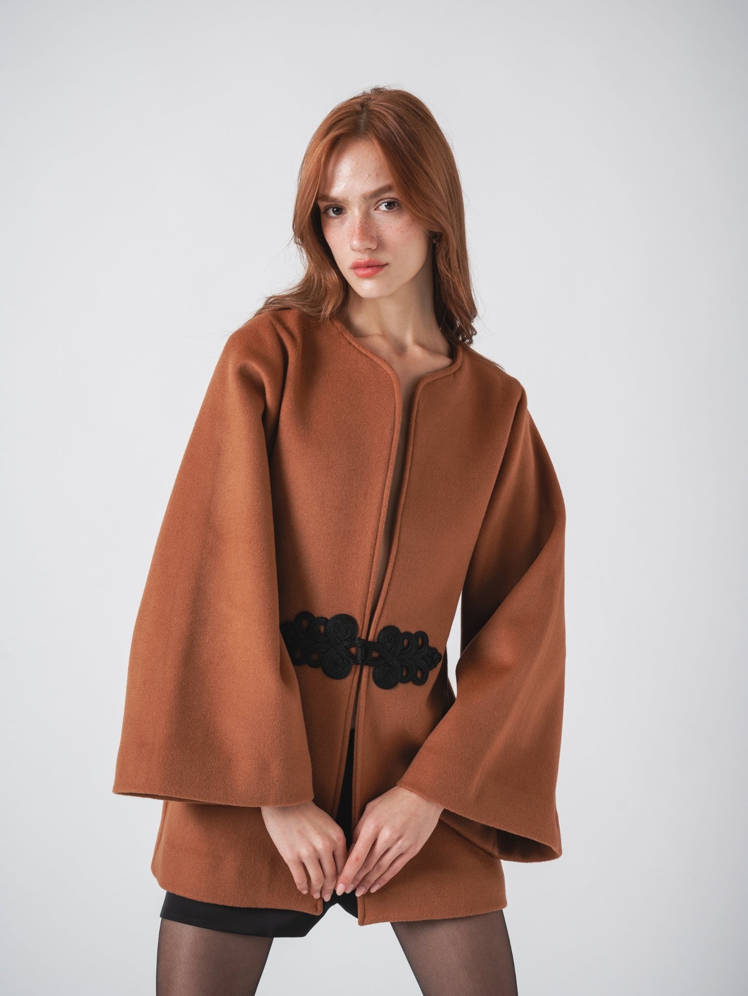 LOTUS SHORT COAT - BRICK WOOL
